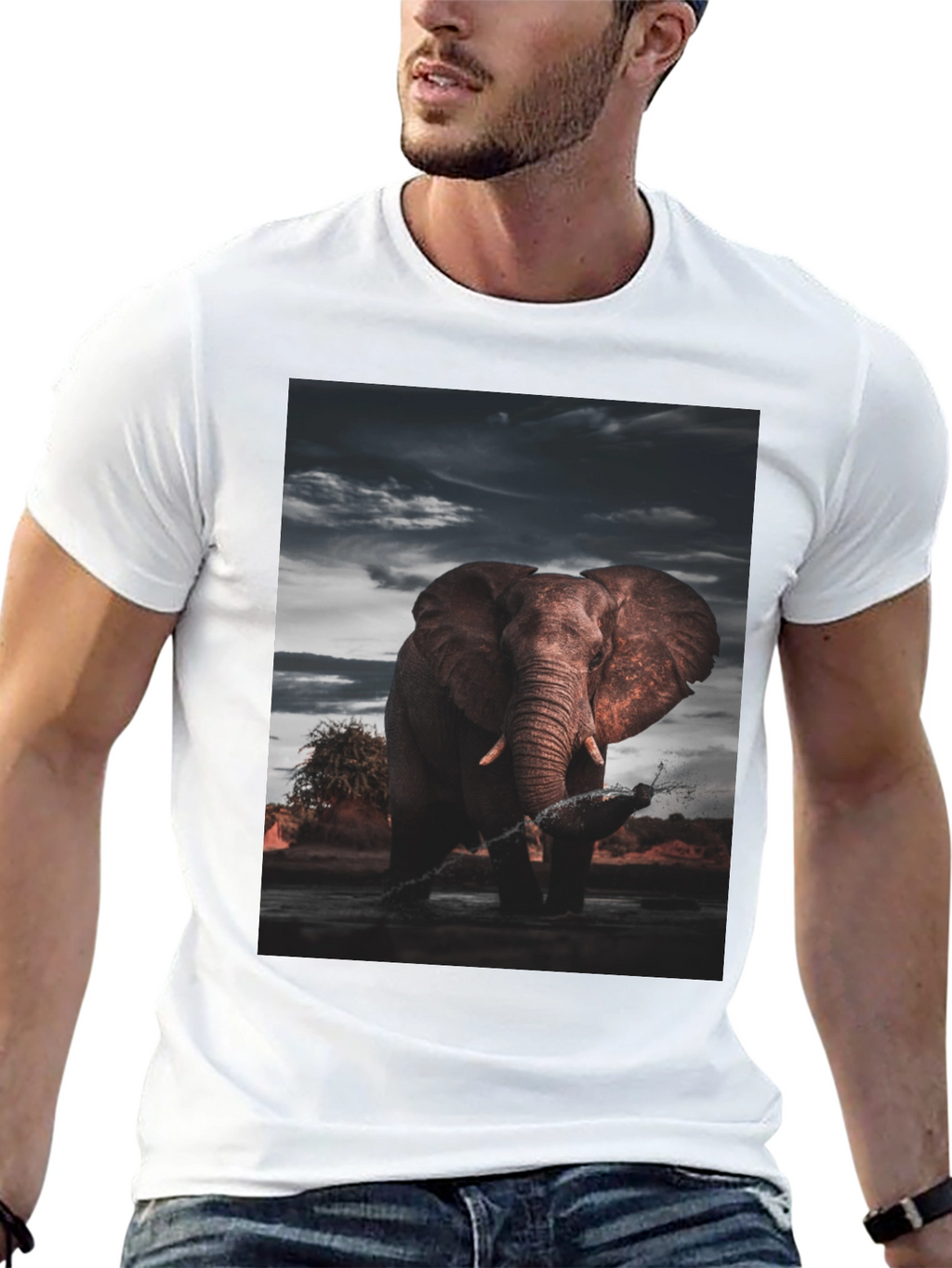 Elephant Graphic Black T-Shirt