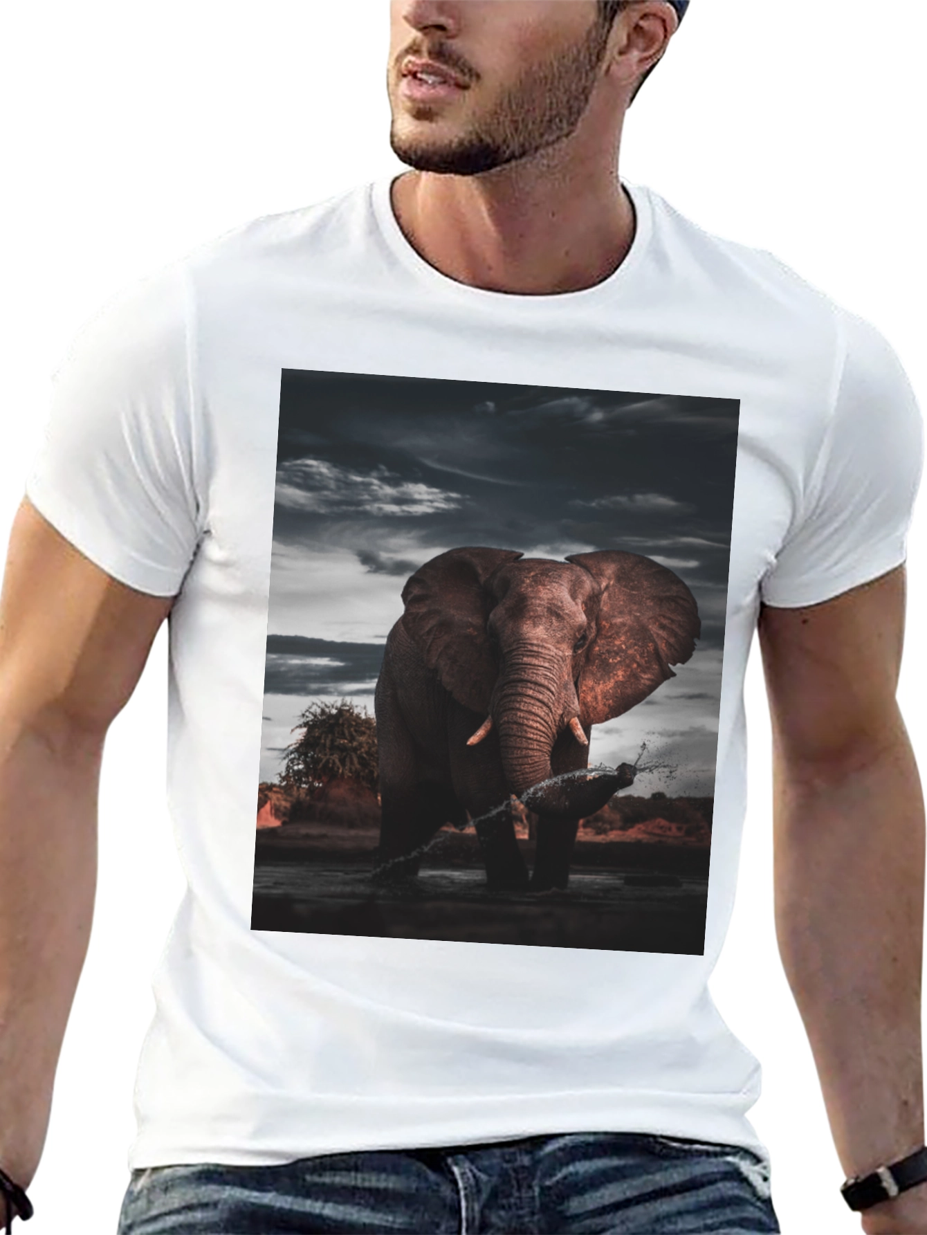 Elephant Graphic Black T-Shirt