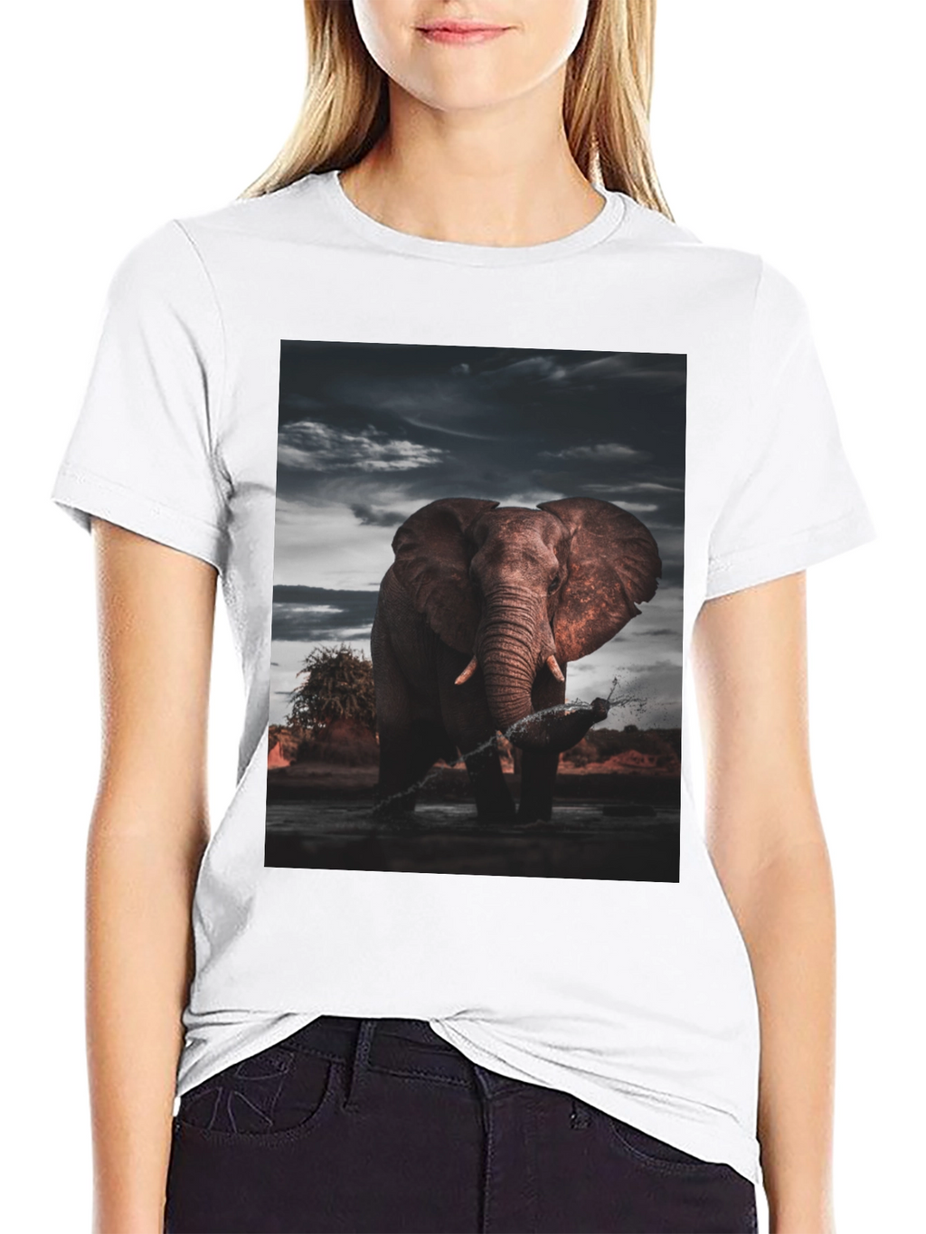 Elephant Graphic Black T-Shirt