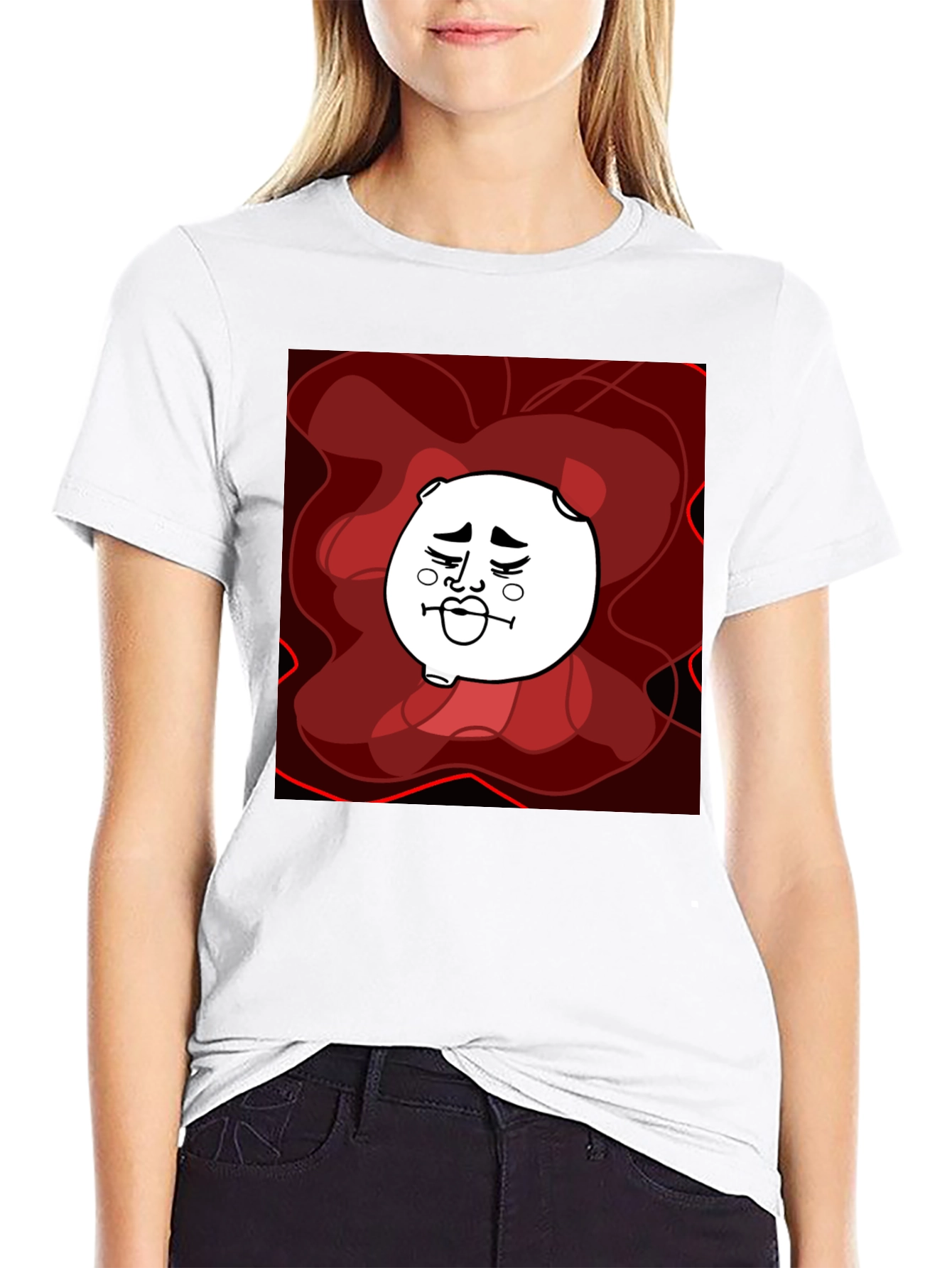 Abstract Cartoon Graphic Tee - Unisex Black T-Shirt