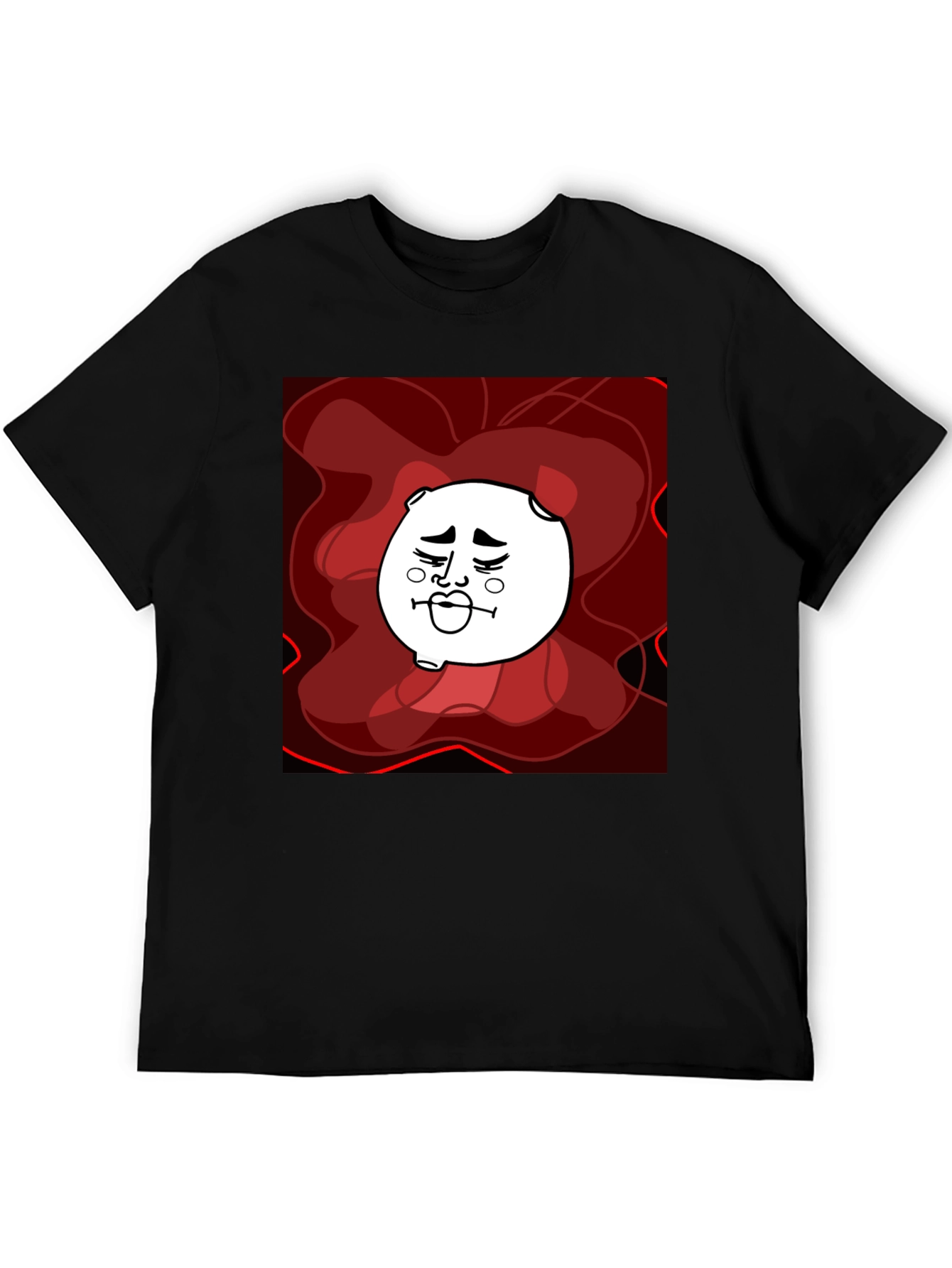 Abstract Cartoon Graphic Tee - Unisex Black T-Shirt