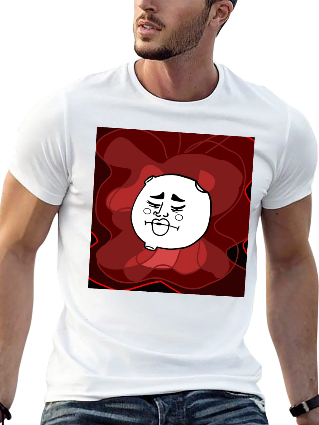 Abstract Cartoon Graphic Tee - Unisex Black T-Shirt