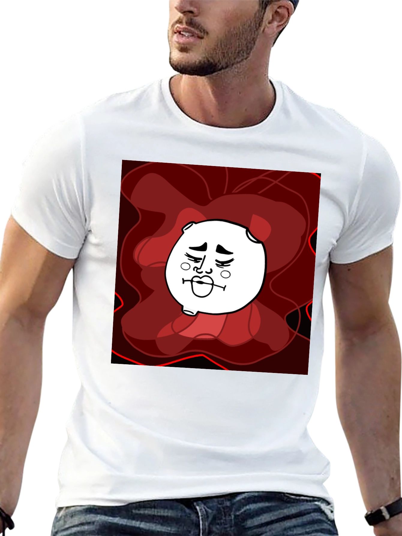 Abstract Cartoon Graphic Tee - Unisex Black T-Shirt