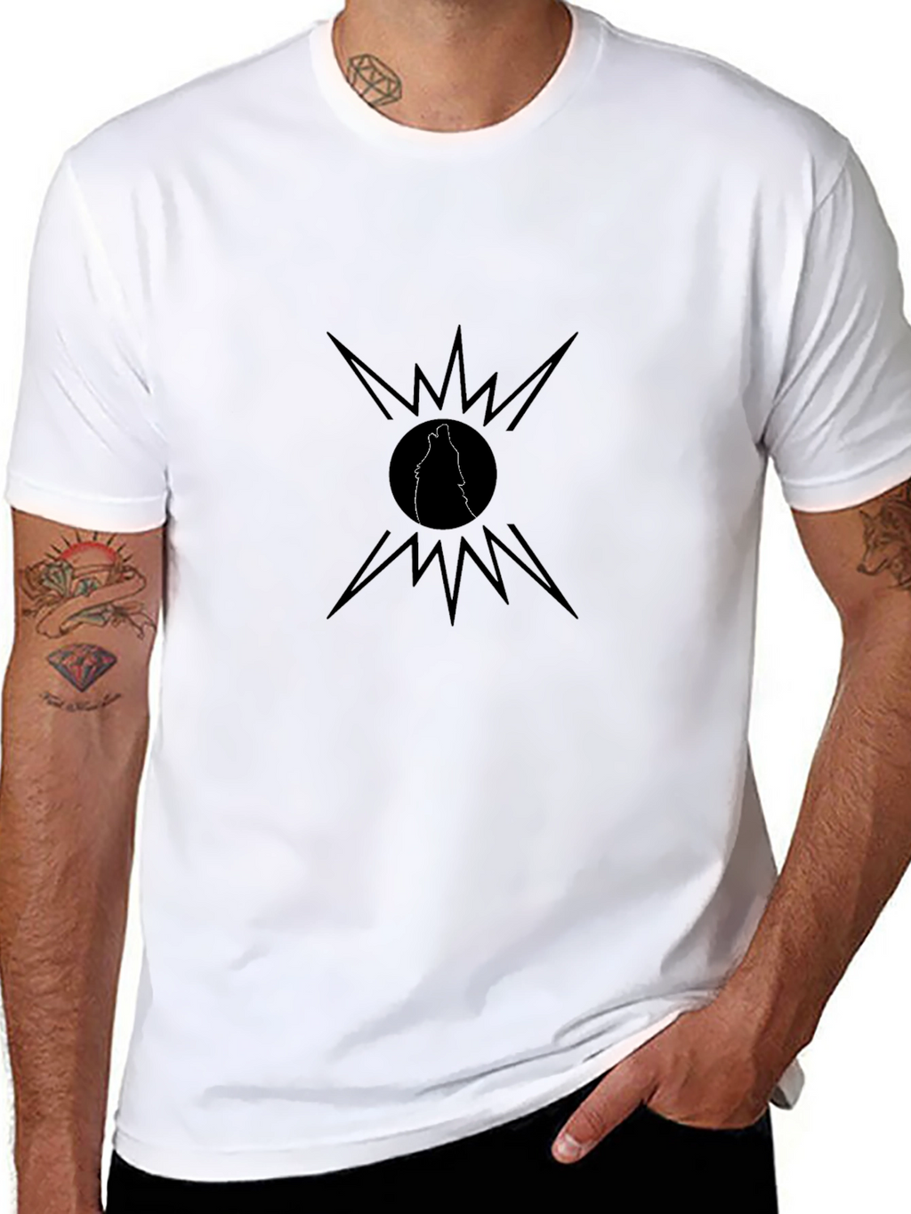 Black Wolf Howl T-Shirt - Graphic Tee