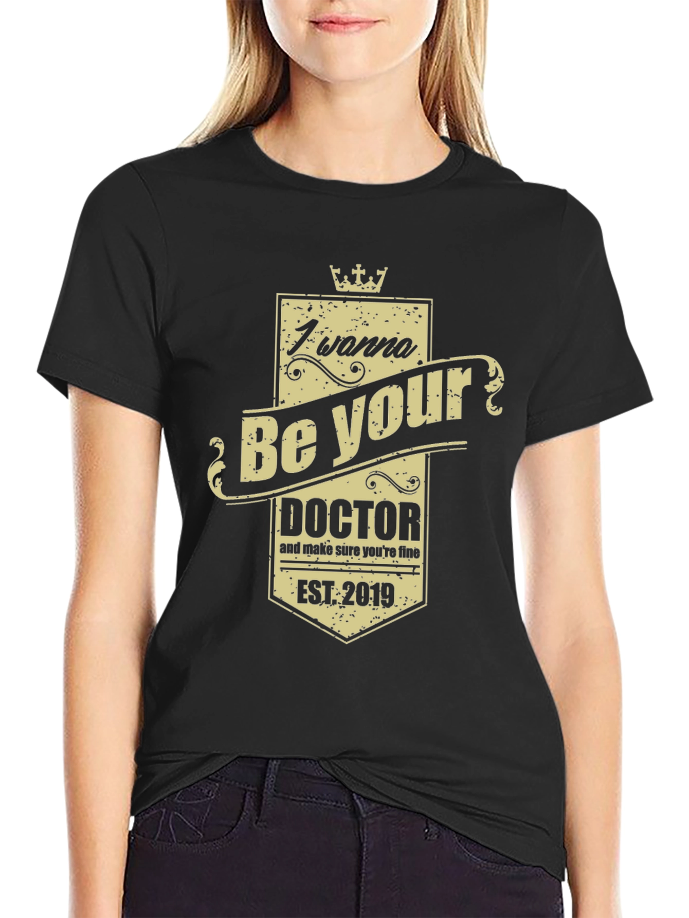 I Wanna Be Your Doctor Black Graphic Tee