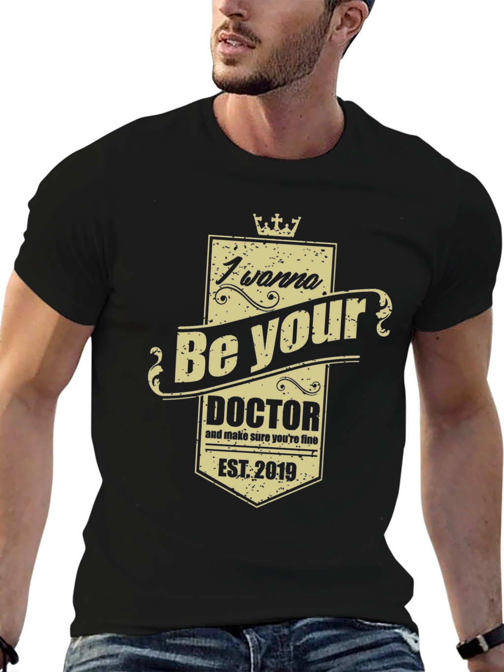 I Wanna Be Your Doctor Black Graphic Tee
