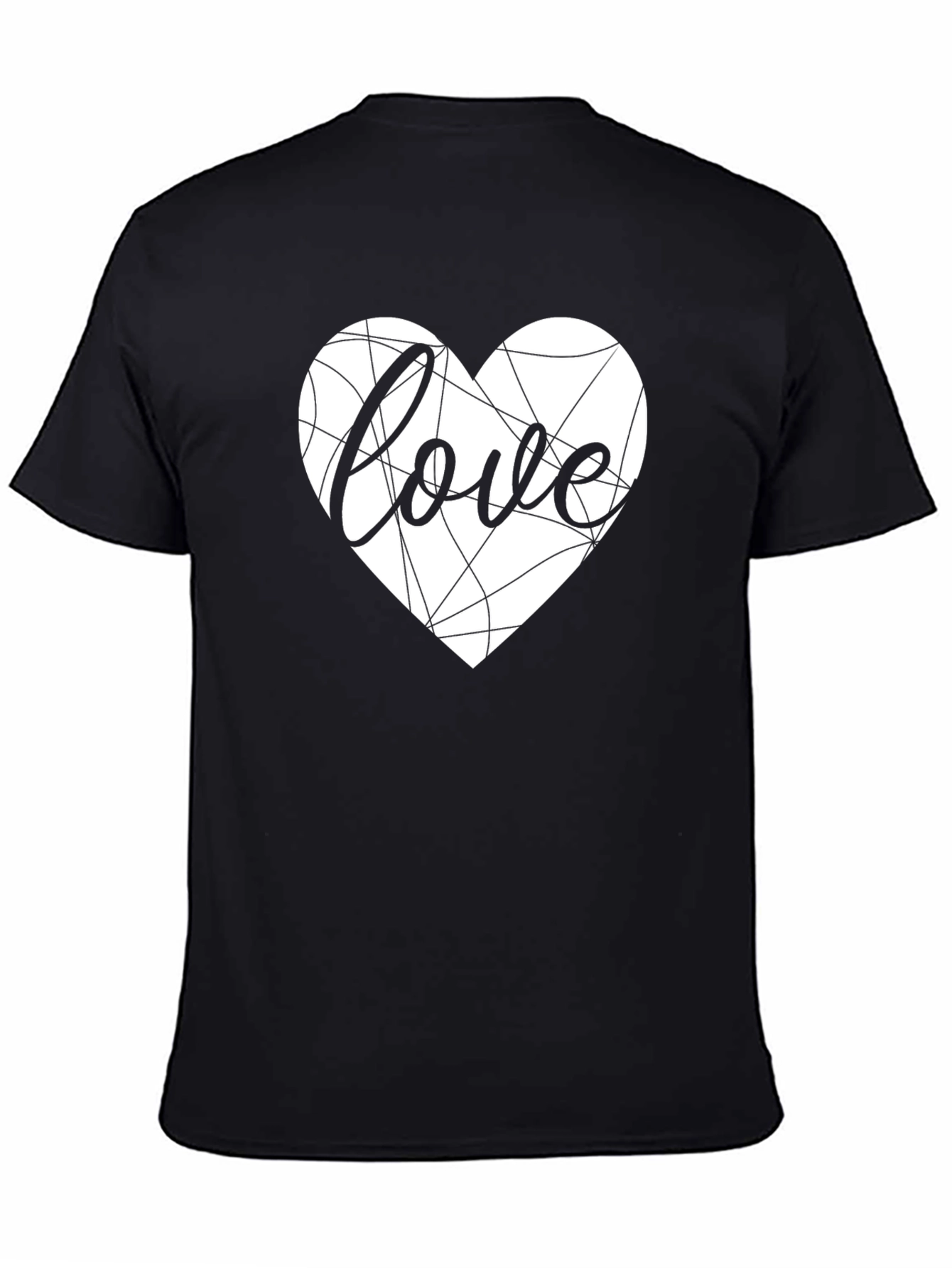 Love Heart Graphic Tee - Stylish Black T-Shirt