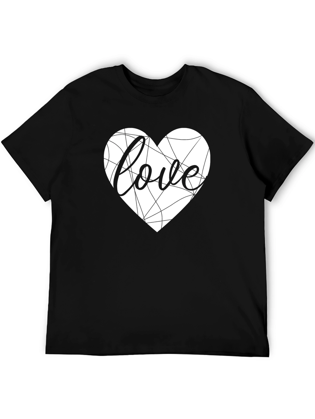 Love Heart Graphic Tee - Stylish Black T-Shirt
