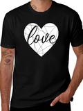 Love Heart Graphic Tee - Stylish Black T-Shirt