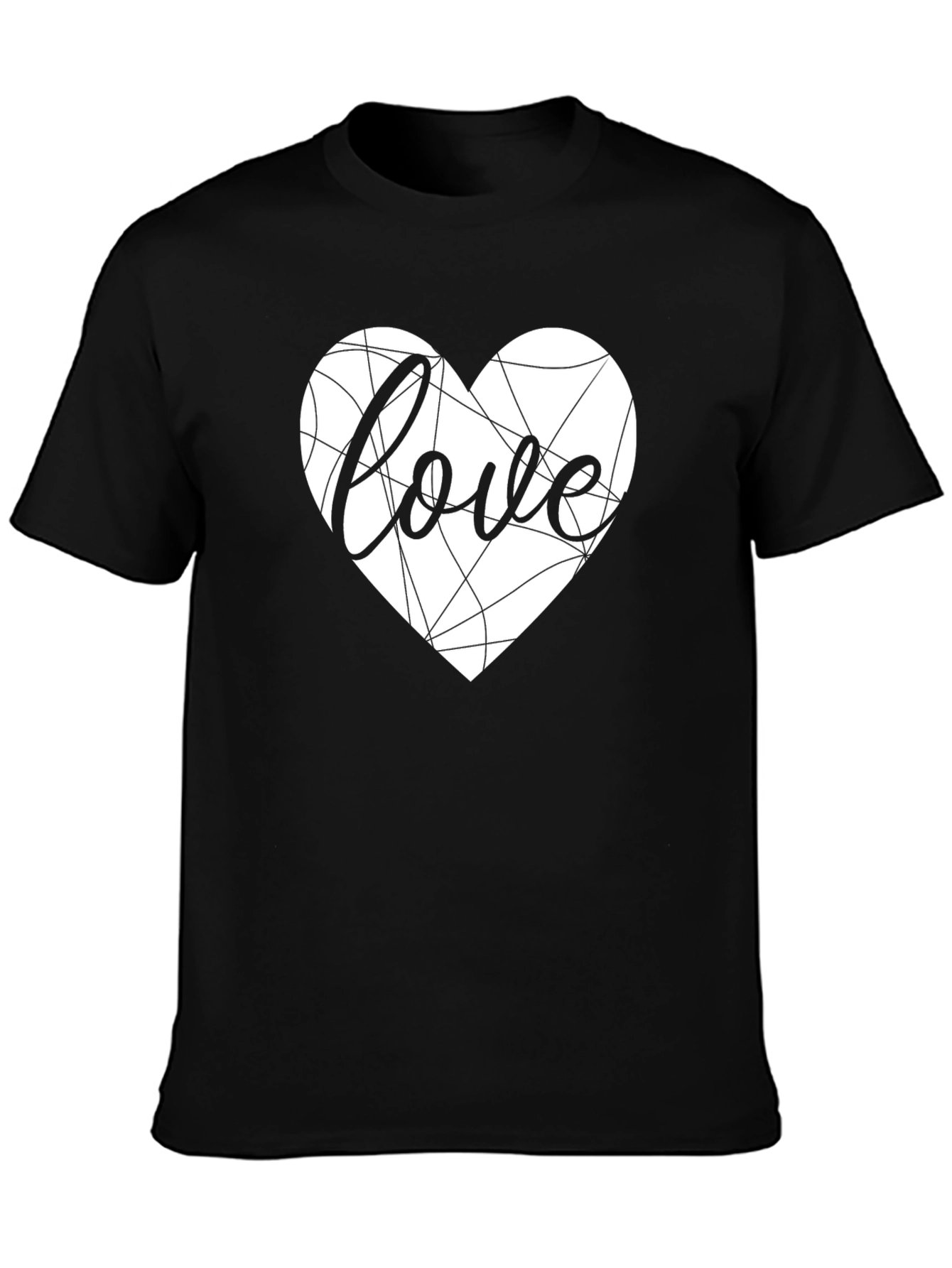 Love Heart Graphic Tee - Stylish Black T-Shirt