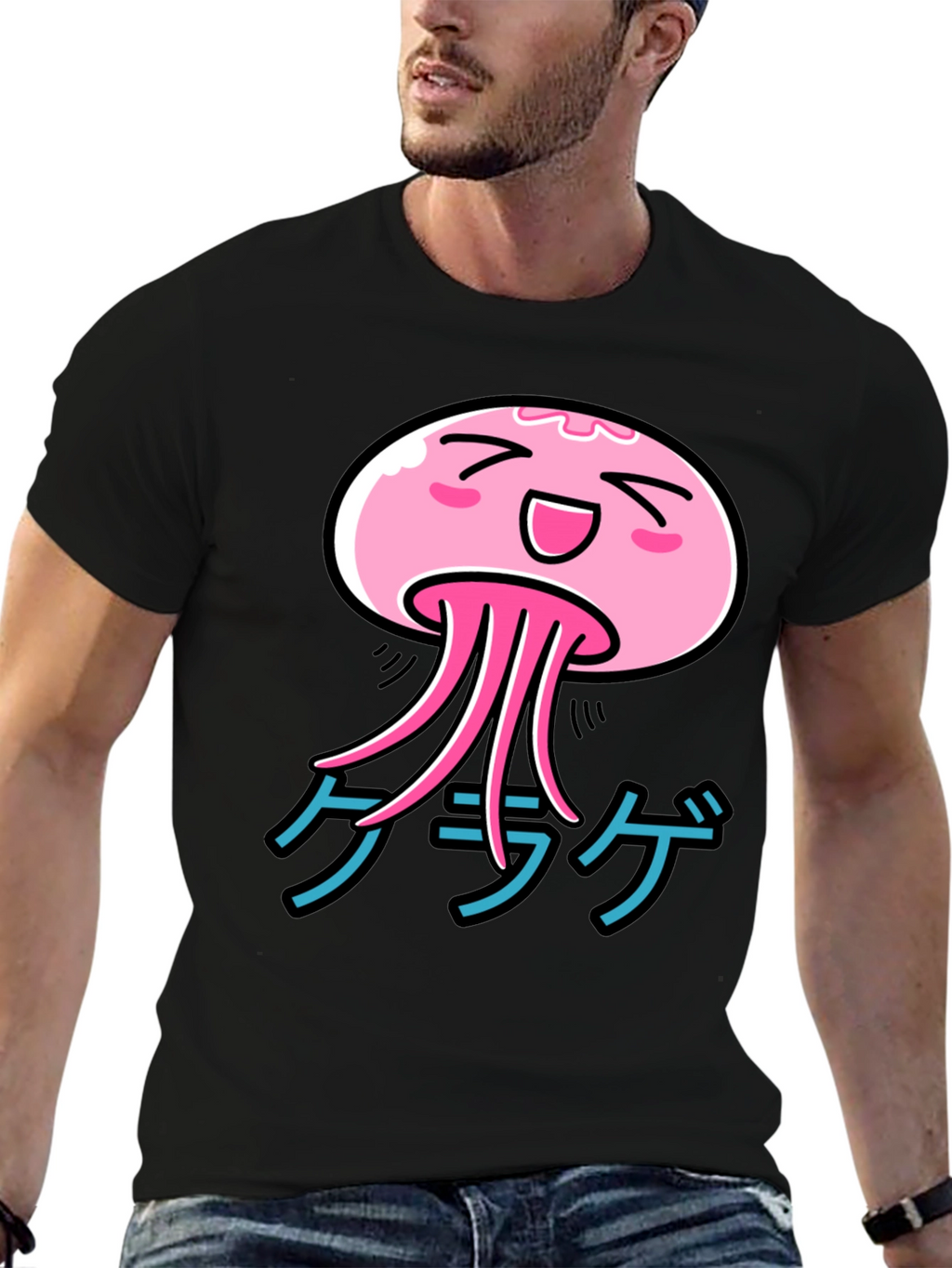 Kawaii Jellyfish Graphic Tee - Japanese Katakana Shirt