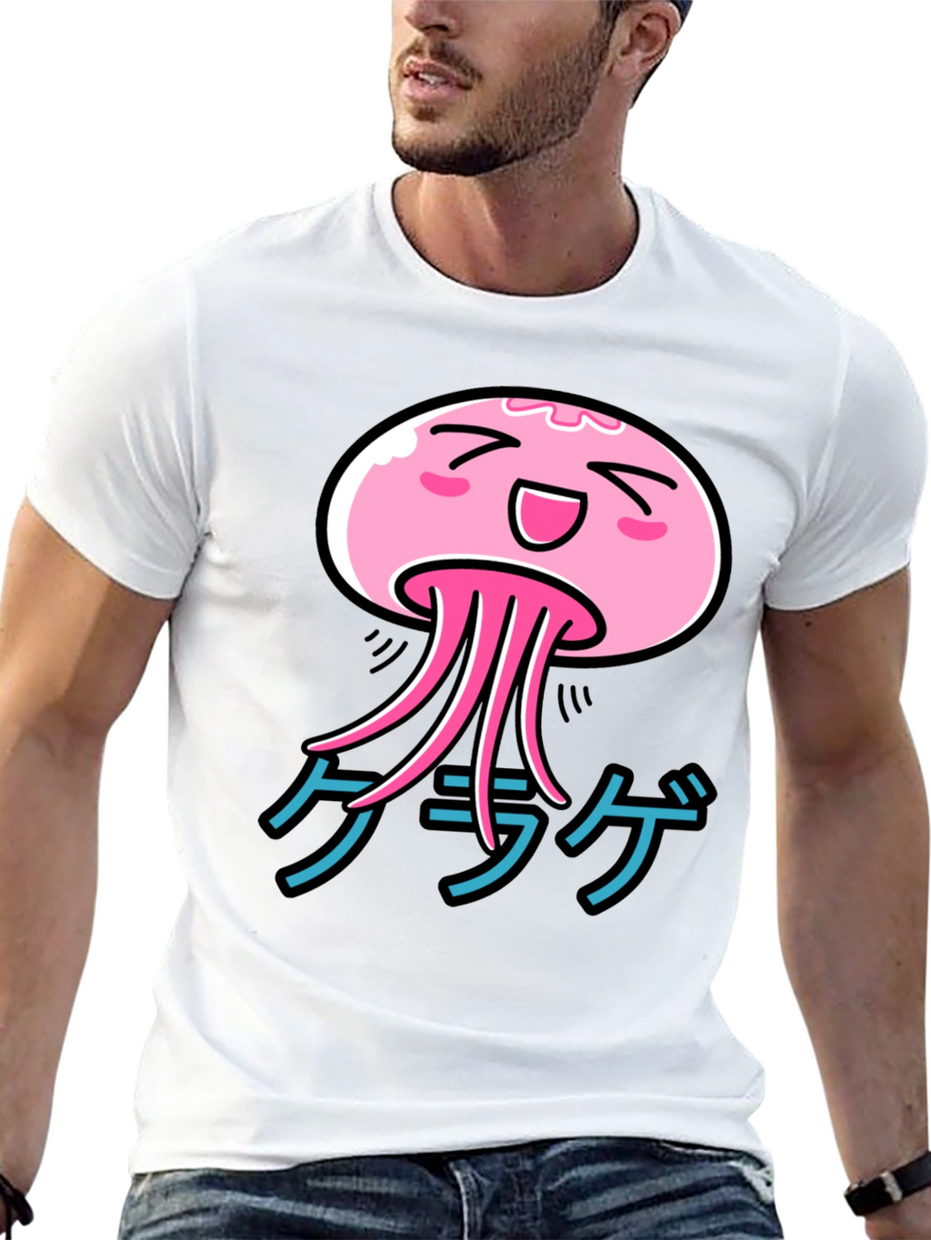 Kawaii Jellyfish Graphic Tee - Japanese Katakana Shirt