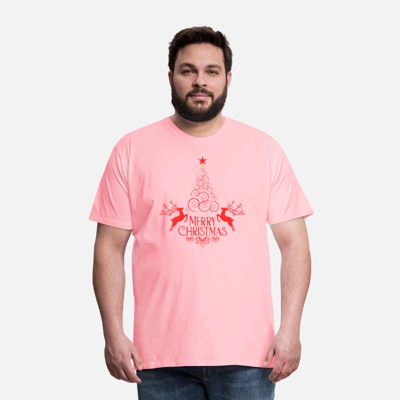 Red Gold Illustration Merry Christmas T Shirt