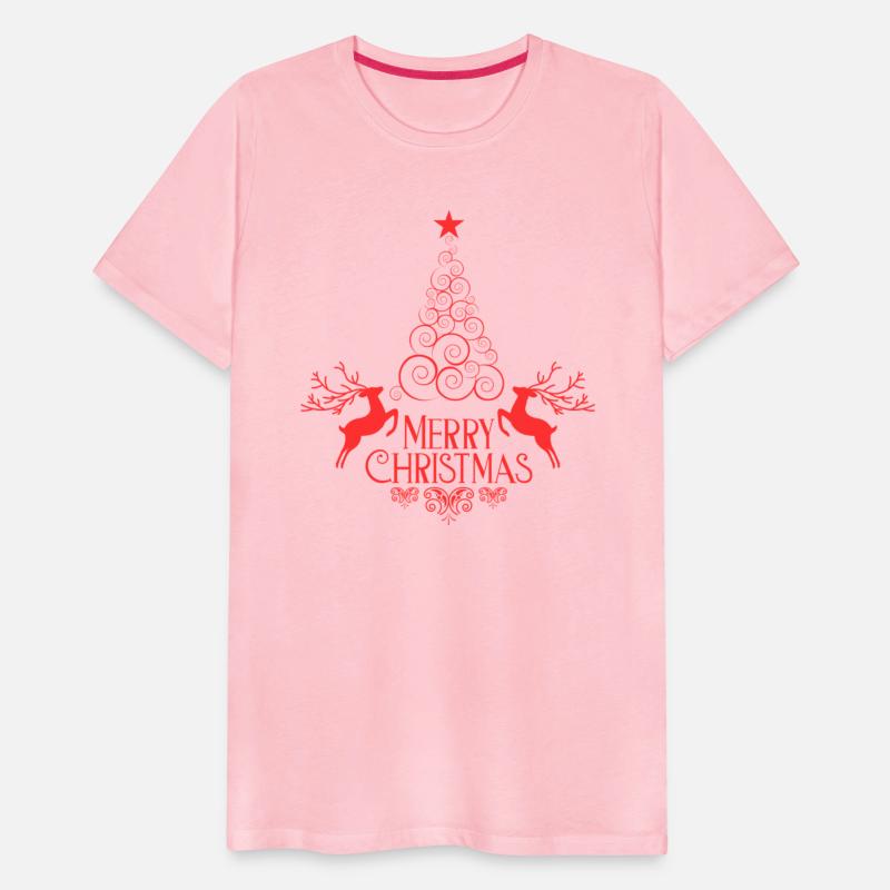Red Gold Illustration Merry Christmas T Shirt