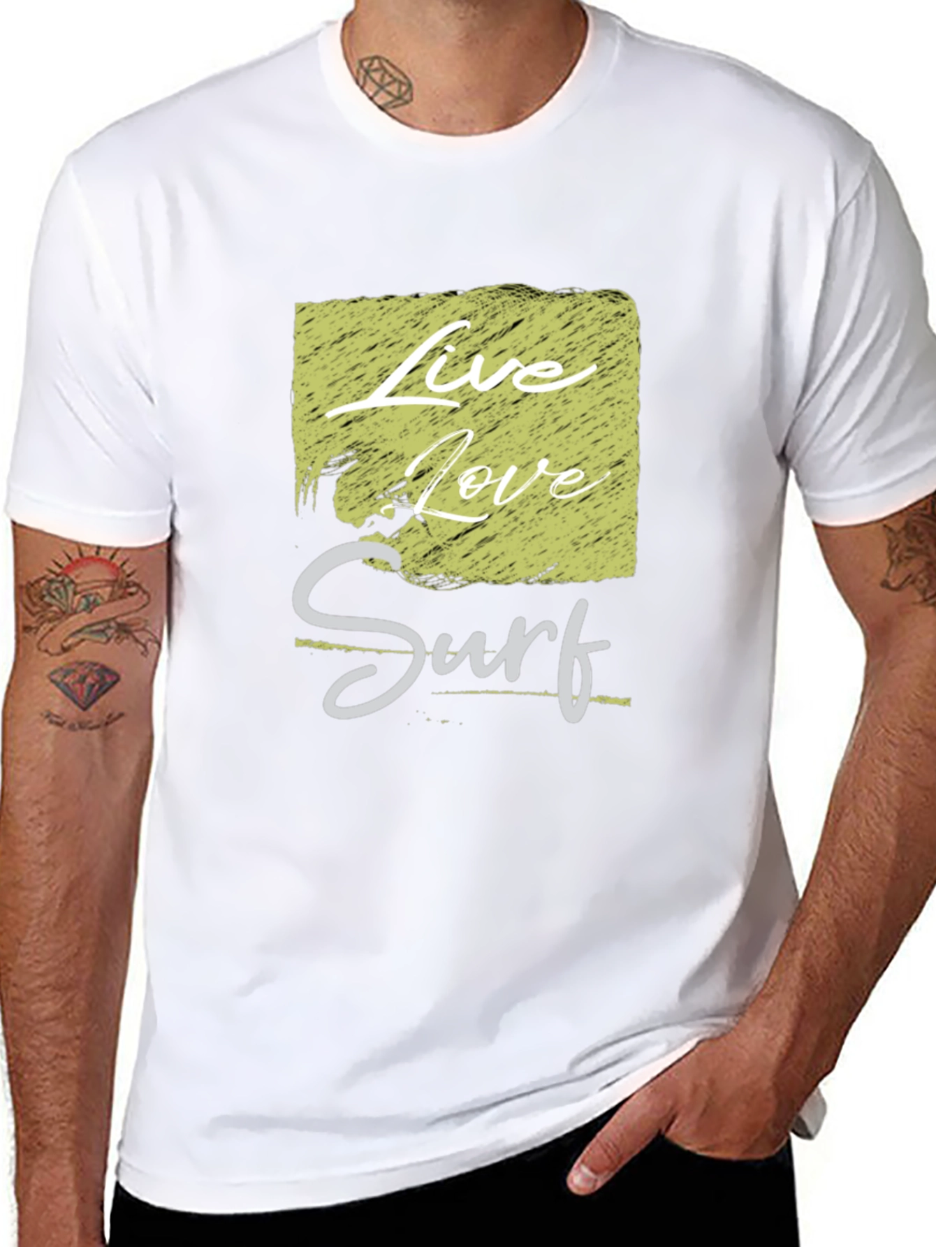 Live Love Surf Graphic Tee - Mens Black T-Shirt