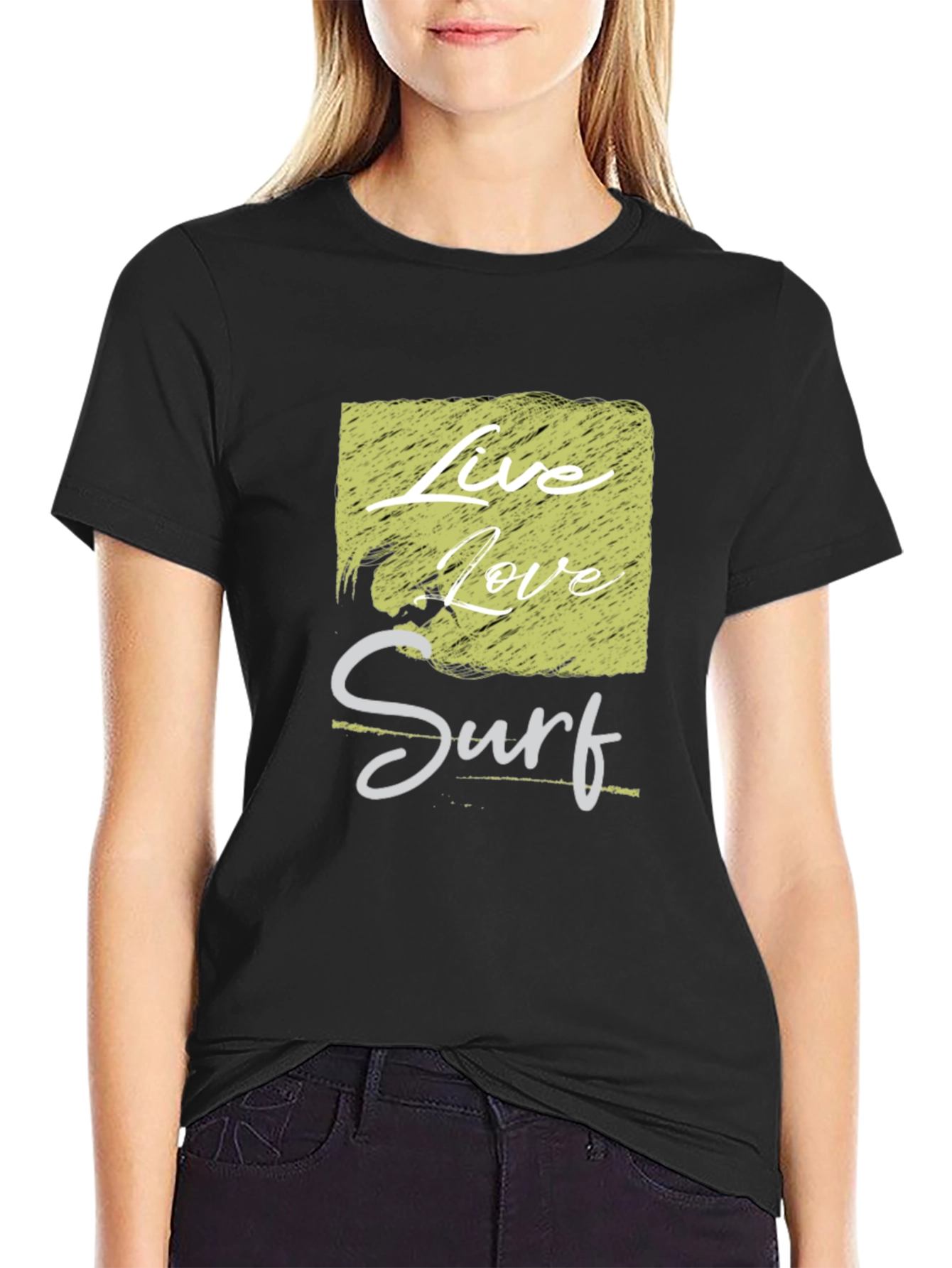 Live Love Surf Graphic Tee - Mens Black T-Shirt