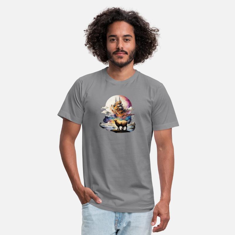 Retro Celestial Moon Sheep Adventure