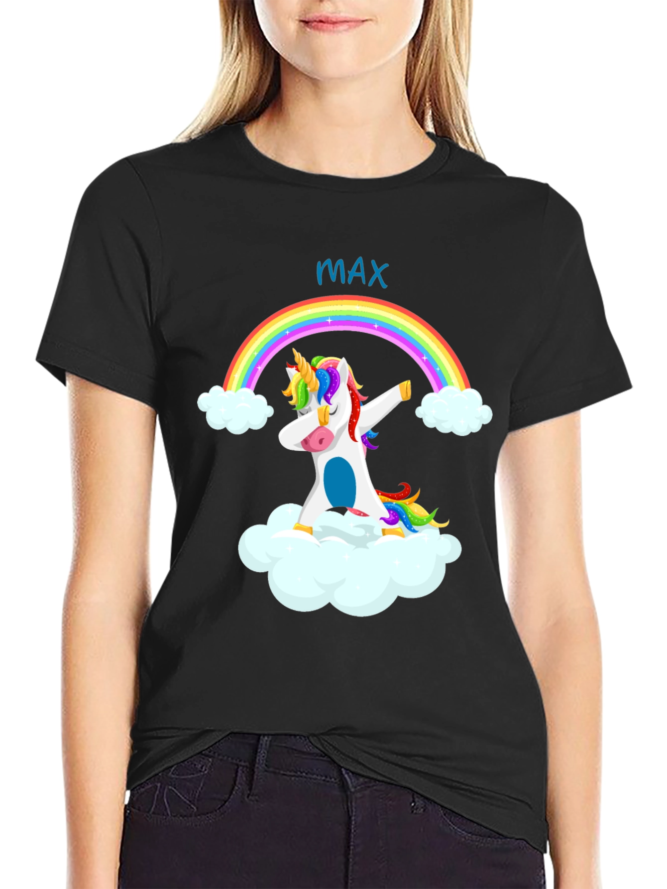 Unicorn Rainbow Dab T-Shirt - Personalized Name Tee