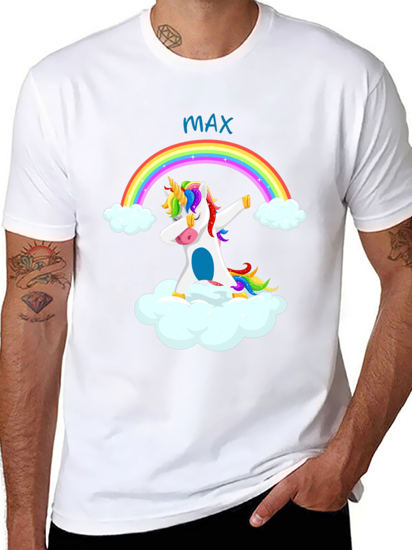 Unicorn Rainbow Dab T-Shirt - Personalized Name Tee