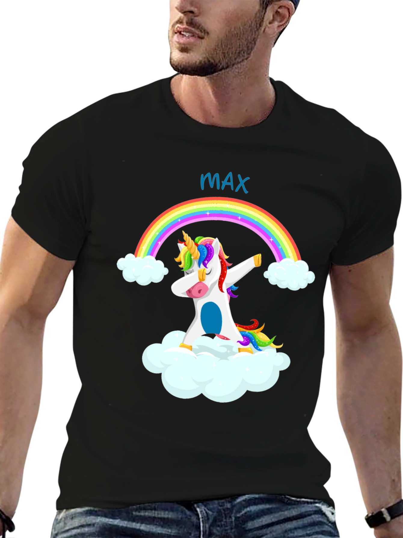 Unicorn Rainbow Dab T-Shirt - Personalized Name Tee