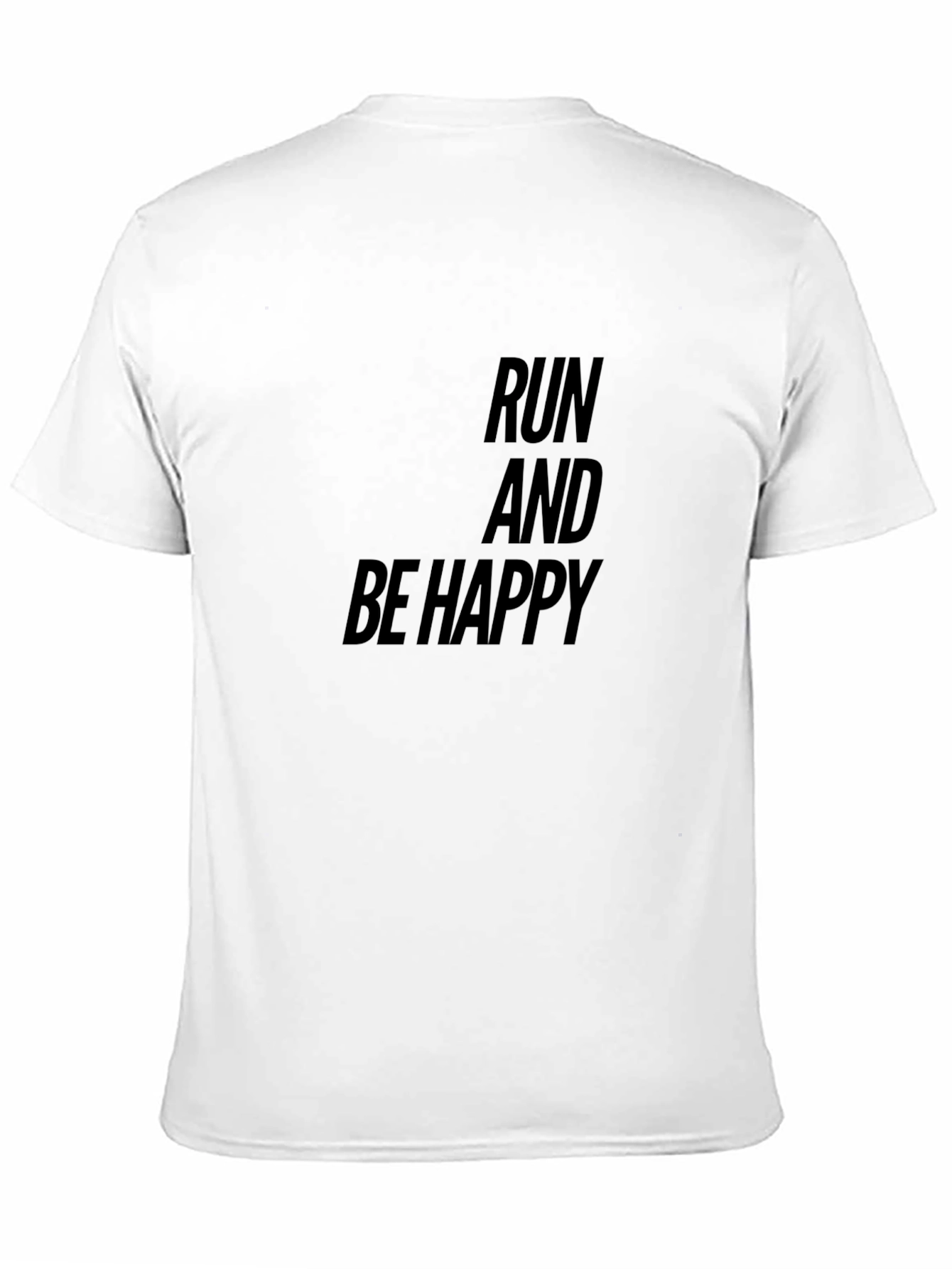 Run and Be Happy Black Graphic Tee