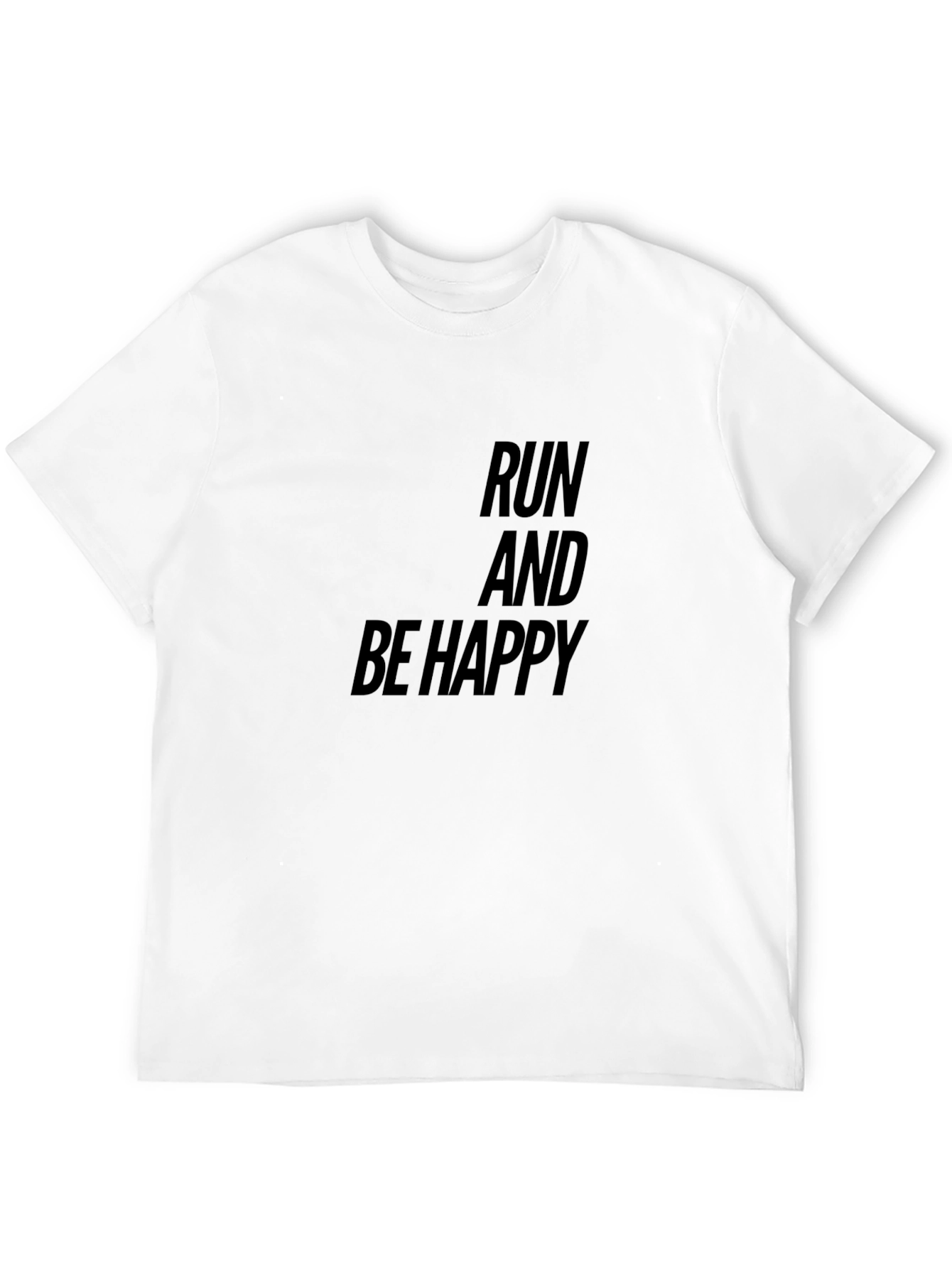 Run and Be Happy Black Graphic Tee
