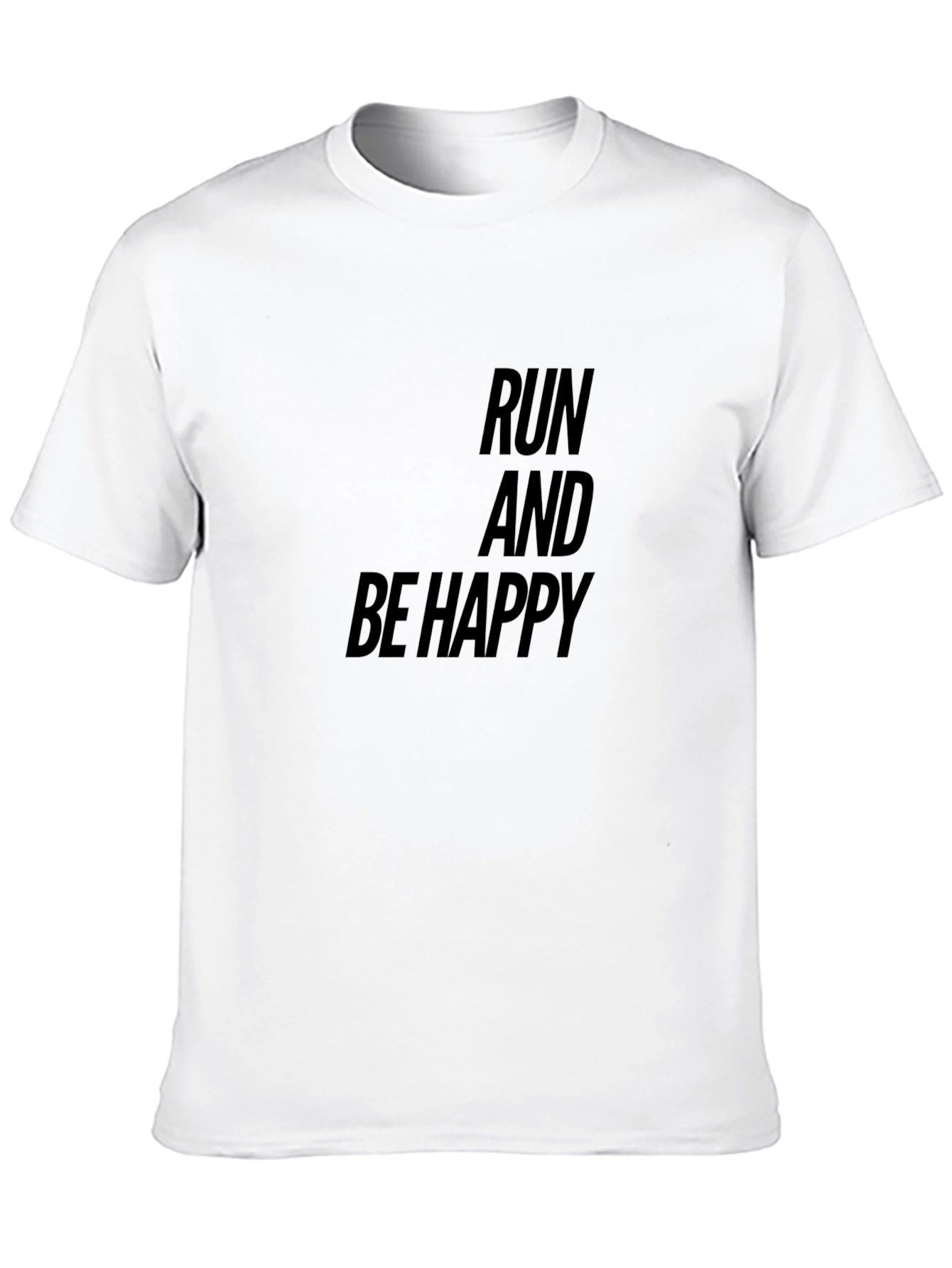 Run and Be Happy Black Graphic Tee