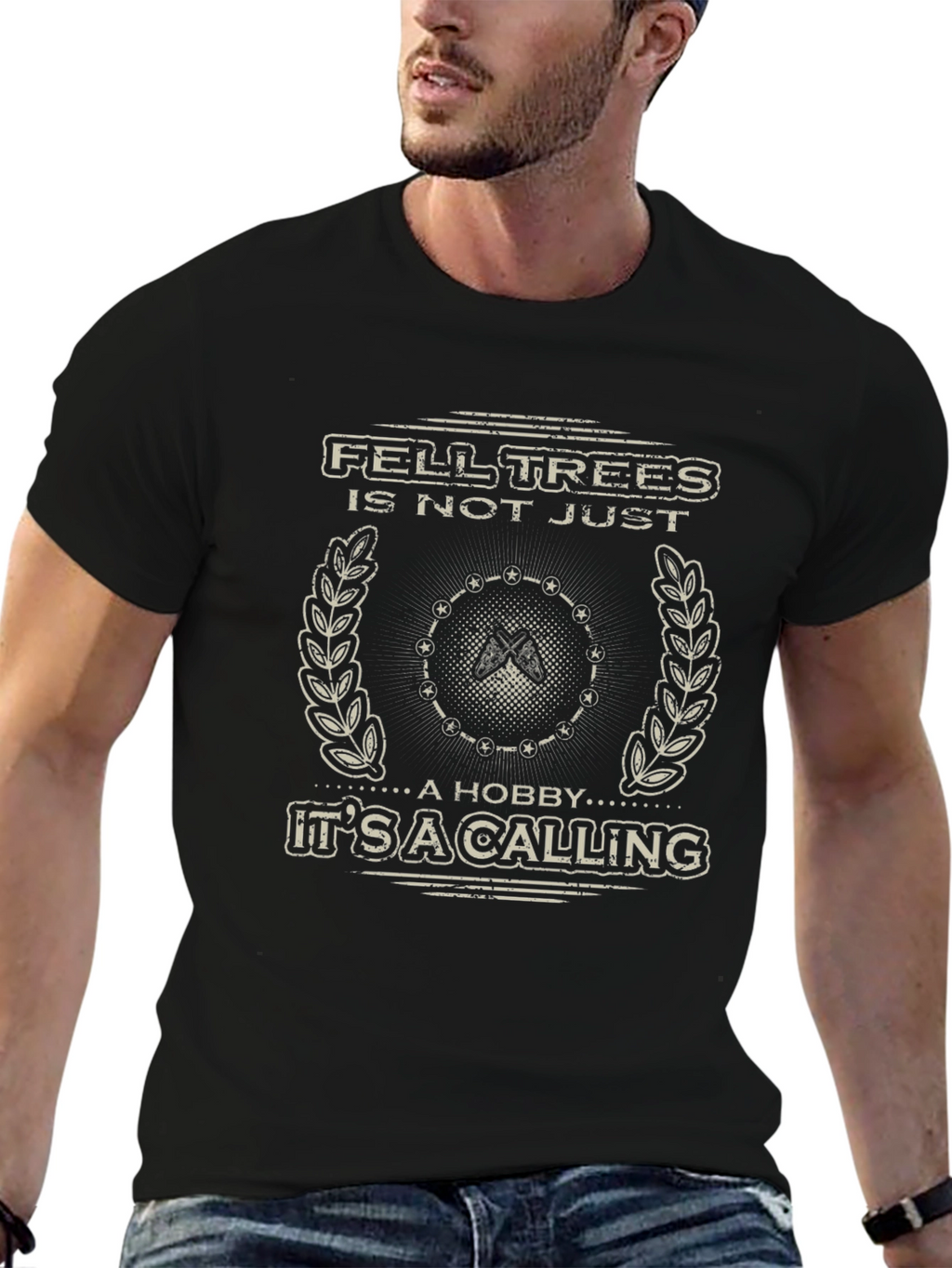 Fell Trees Calling Mens Graphic Tee - Lumberjack Style