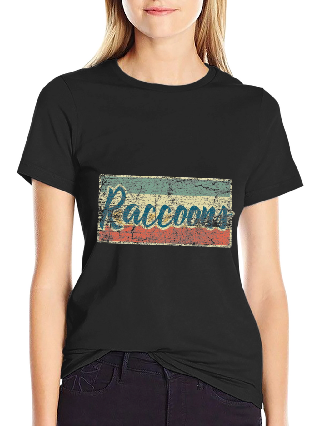 Retro Raccoons Graphic Tee - Distressed Print