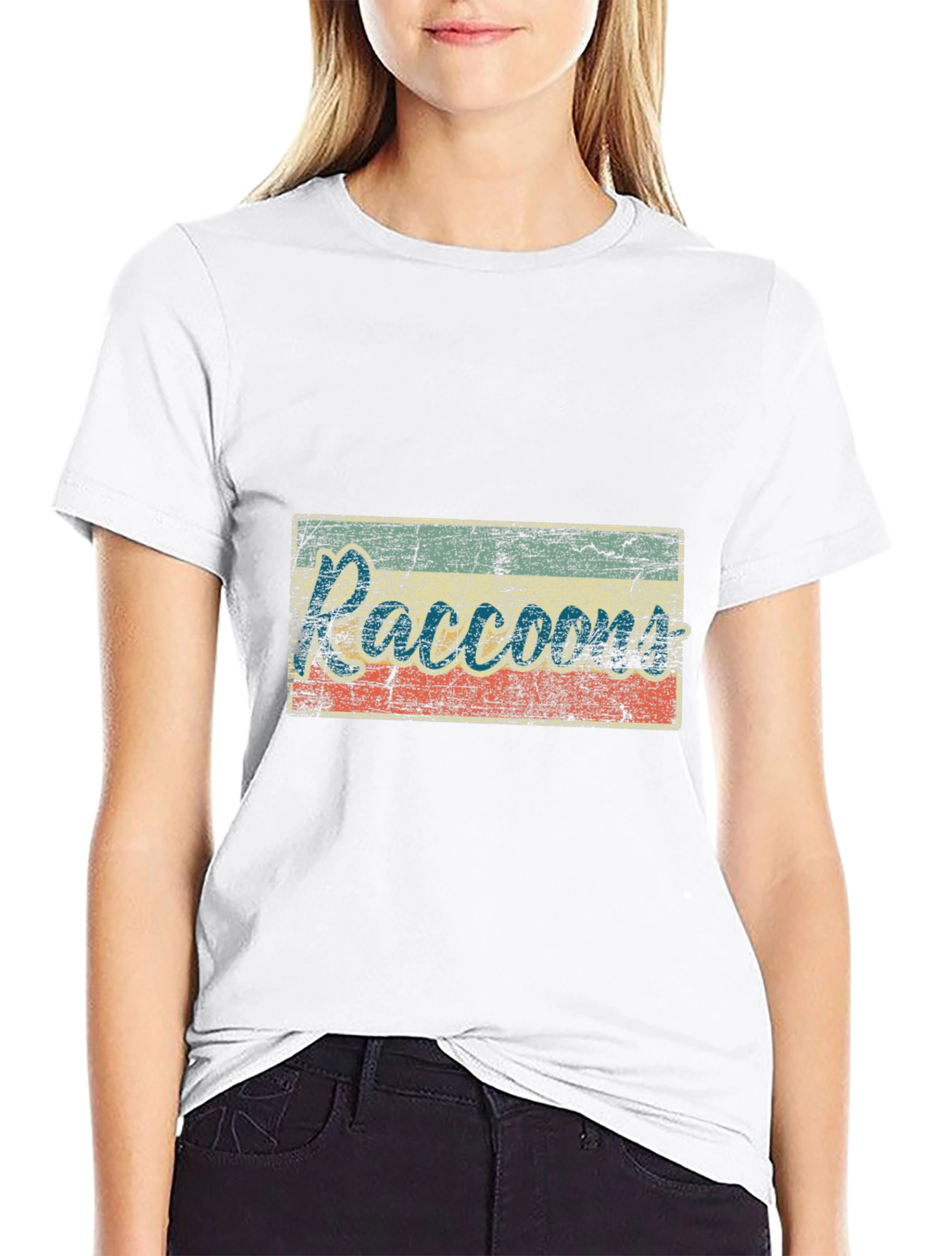 Retro Raccoons Graphic Tee - Distressed Print