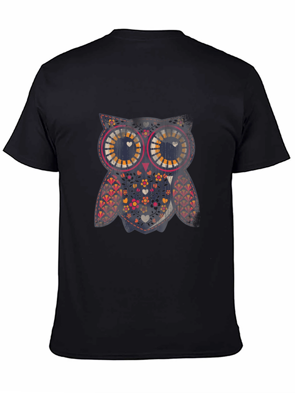 Owl Graphic Print Crew Neck Tee