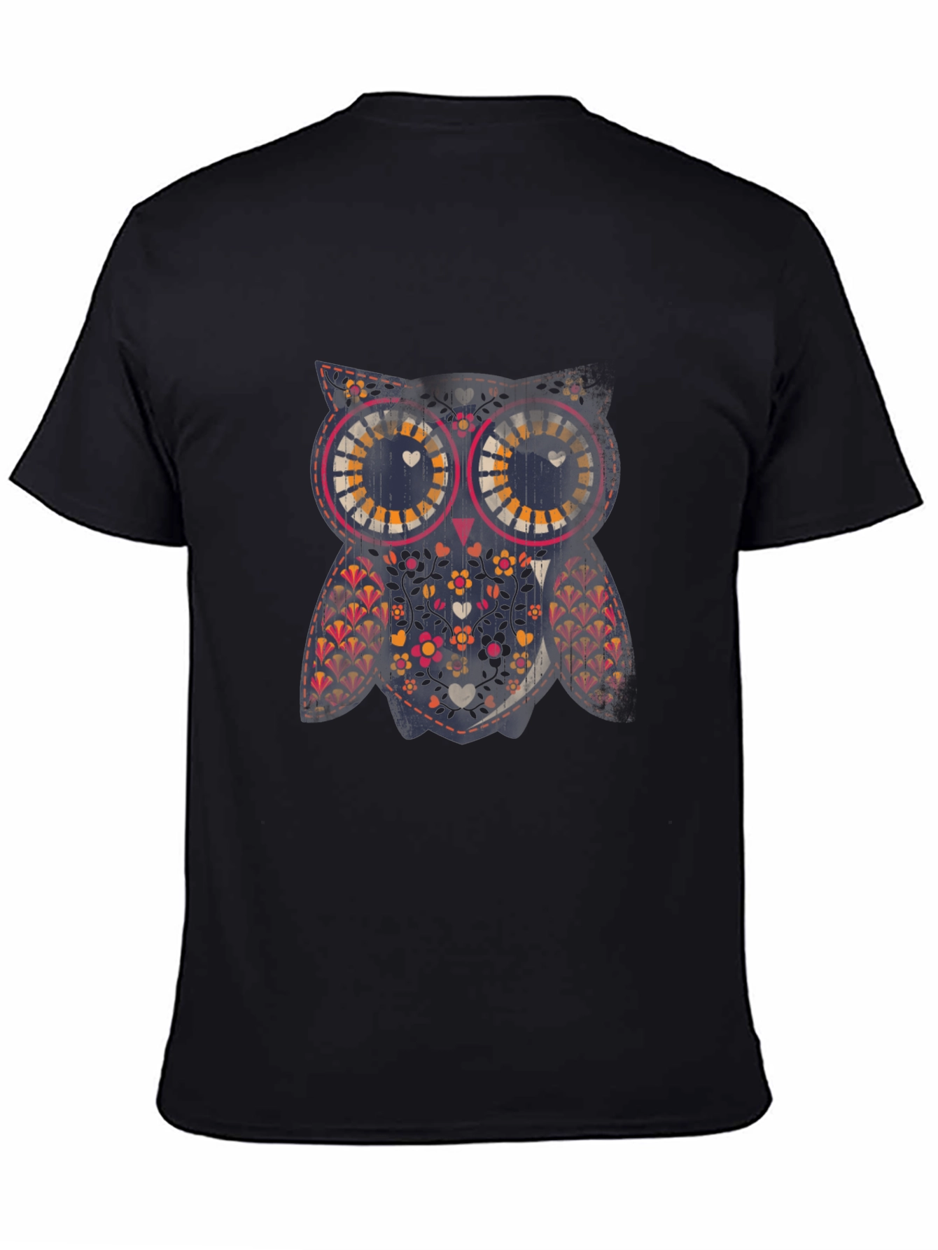 Owl Graphic Print Crew Neck Tee