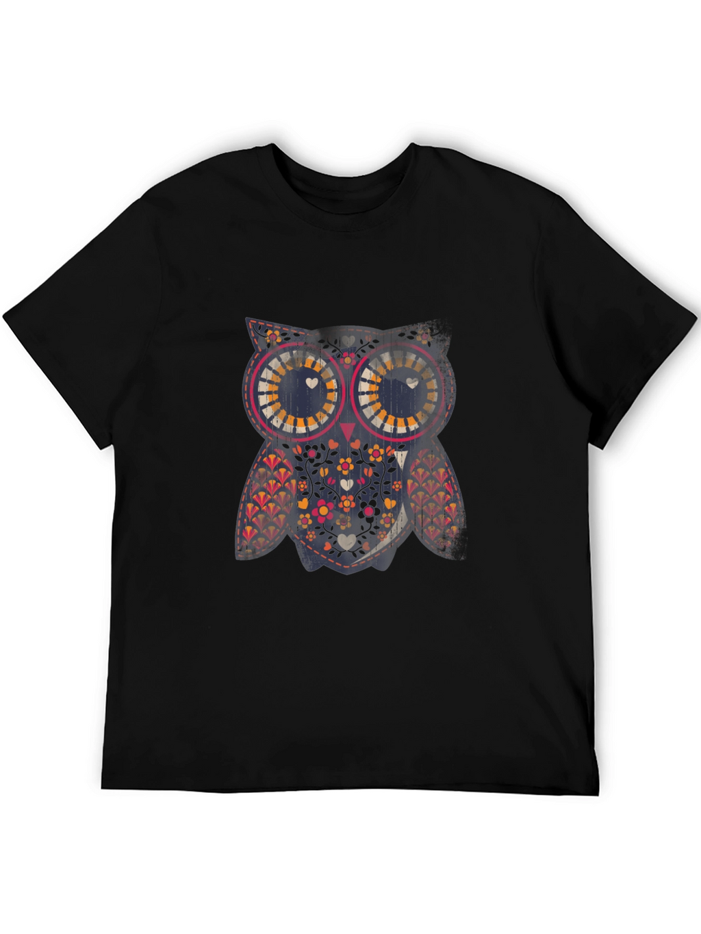 Owl Graphic Print Crew Neck Tee