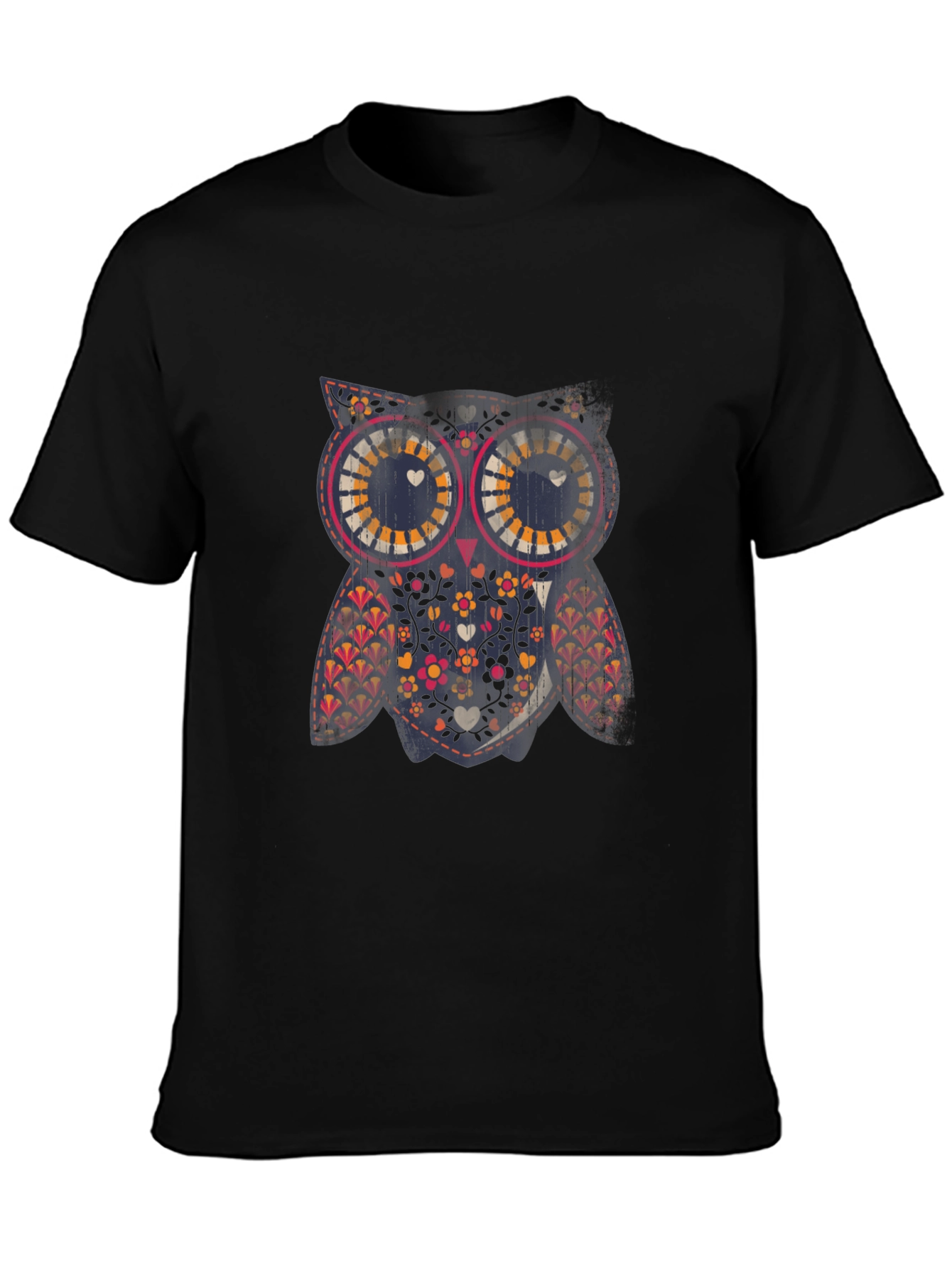 Owl Graphic Print Crew Neck Tee