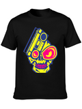 Skull Boombox Graphic Tee - Retro Music Style