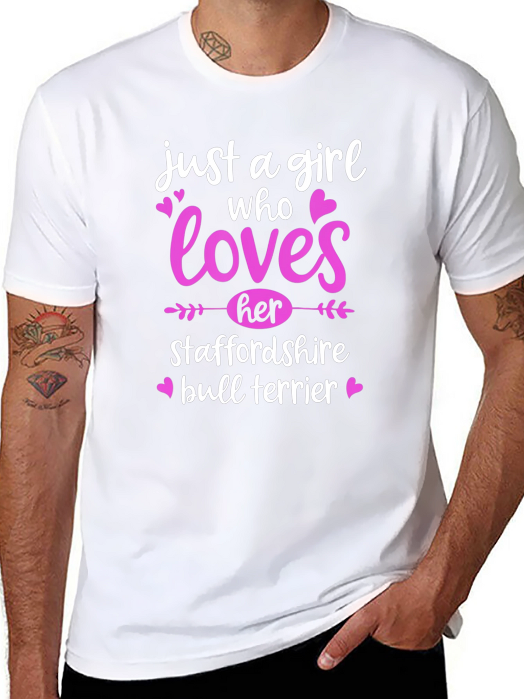 Girl Who Loves Staffordshire Bull Terrier T-Shirt