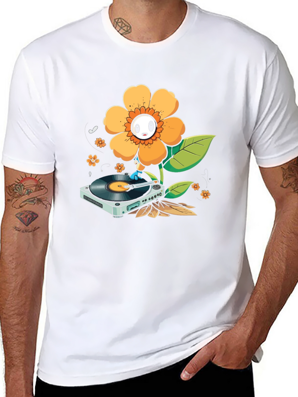 Groovy Flower Turntable T-Shirt
