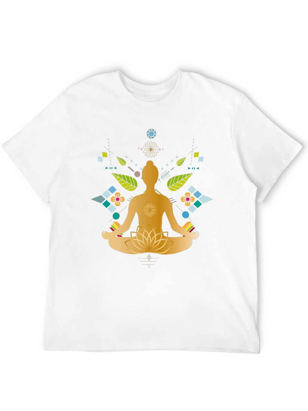 Meditative Lotus Graphic Tee - Black
