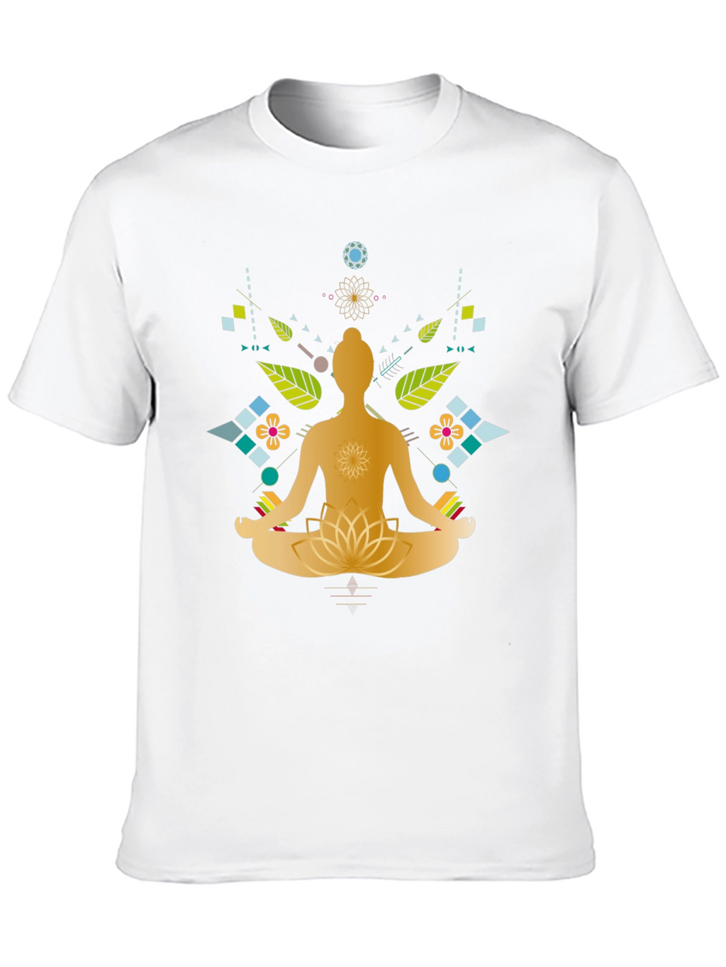 Meditative Lotus Graphic Tee - Black