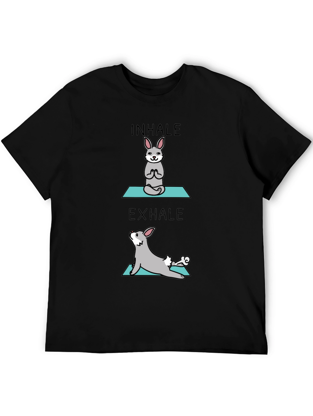 Inhale Exhale Yoga Bunny Black T-Shirt