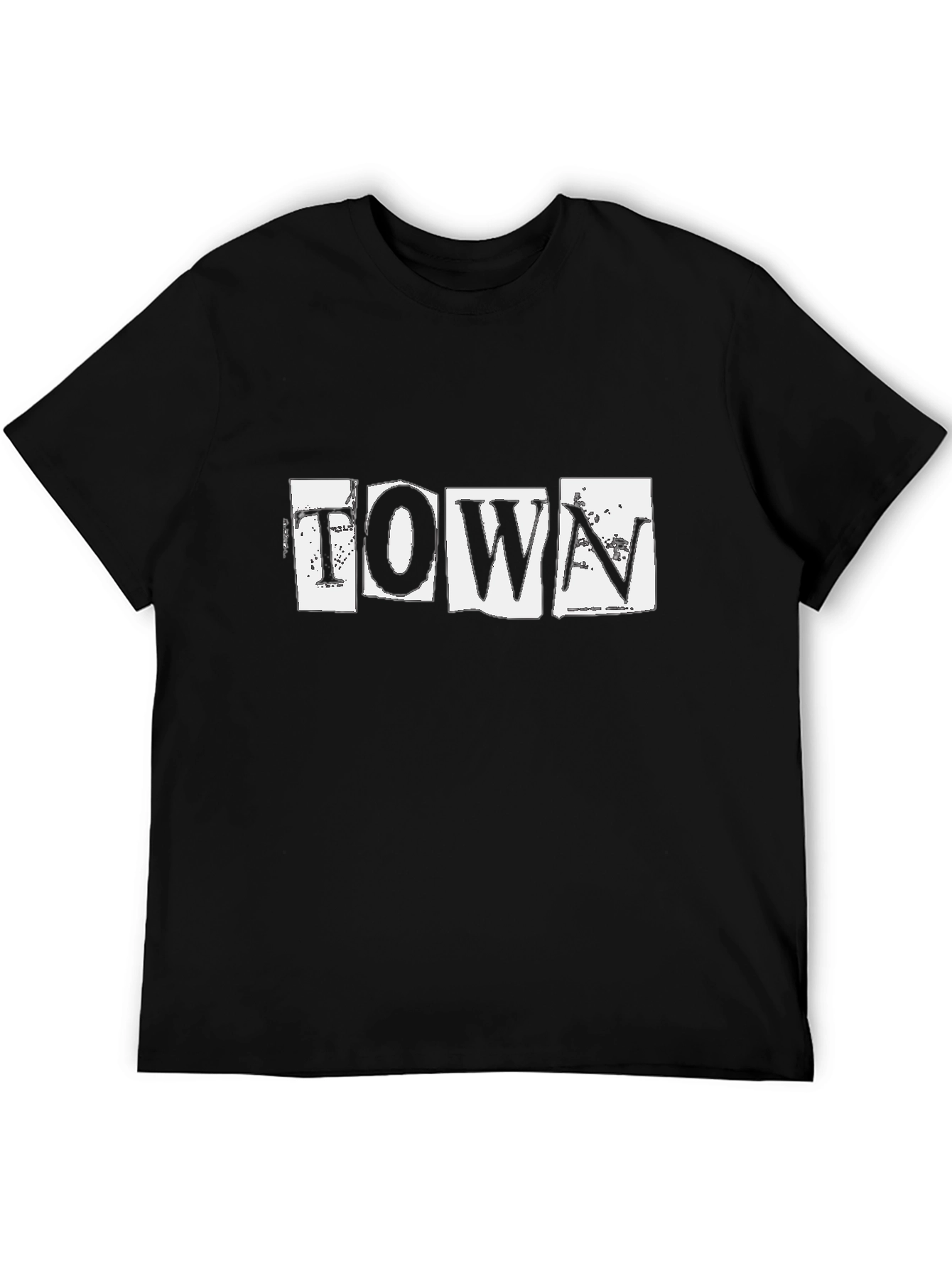 Town Graphic Print Black T-Shirt
