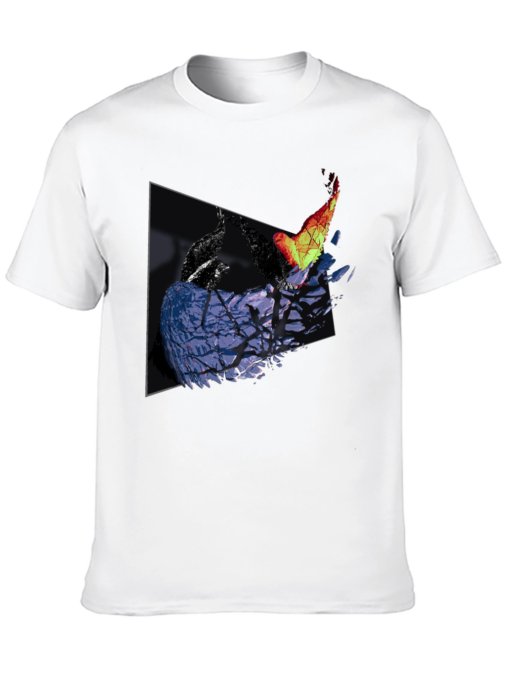 Abstract Bird Graphic Print Tee