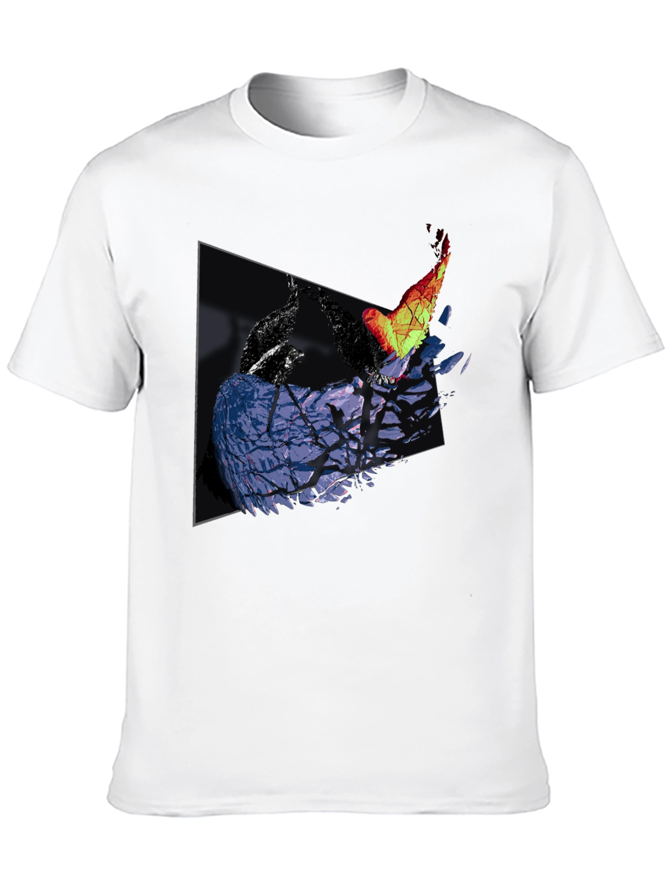 Abstract Bird Graphic Print Tee
