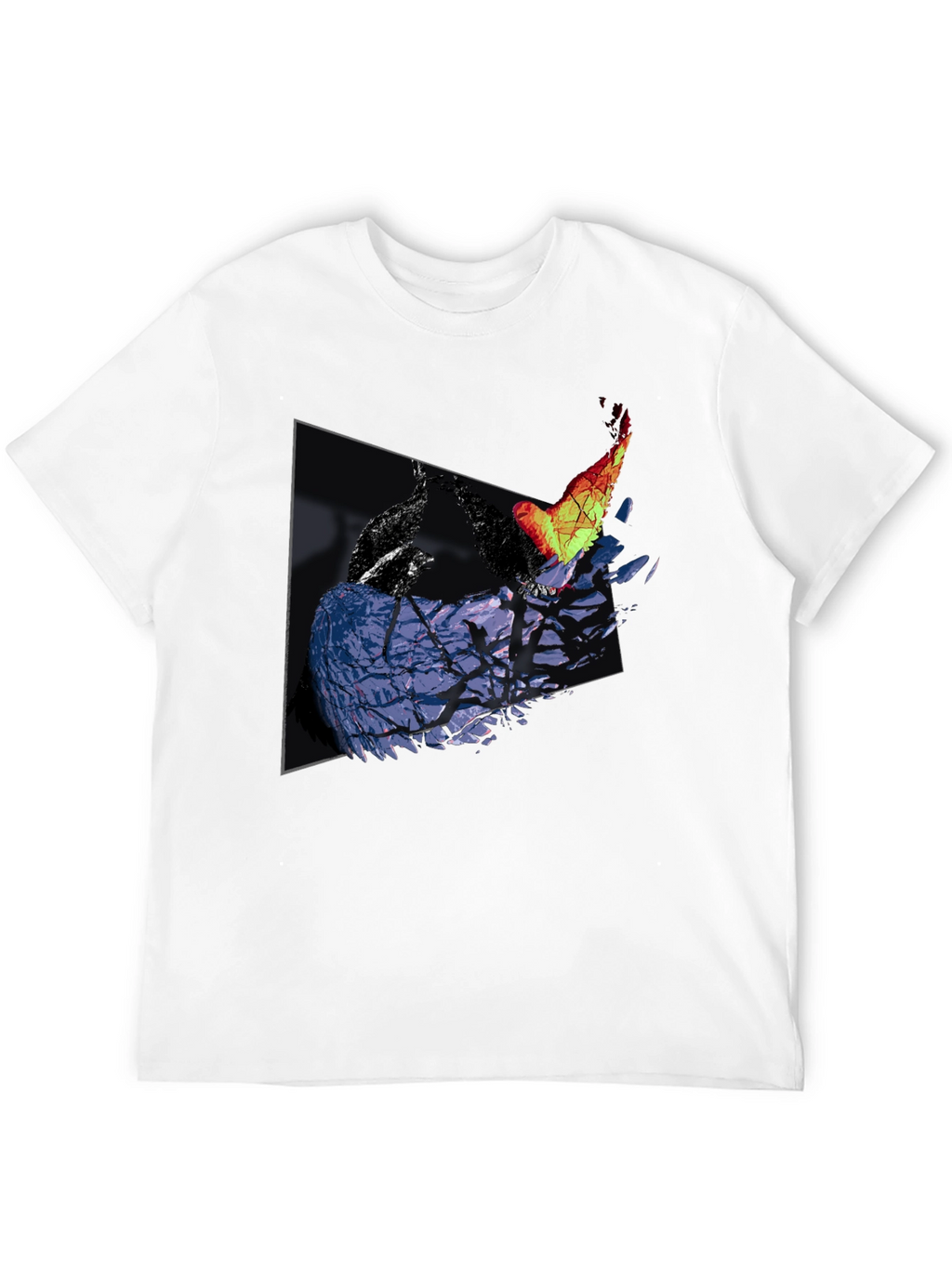 Abstract Bird Graphic Print Tee