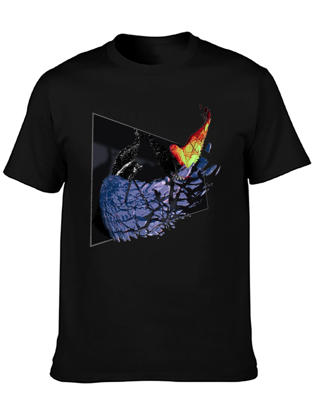Abstract Bird Graphic Print Tee