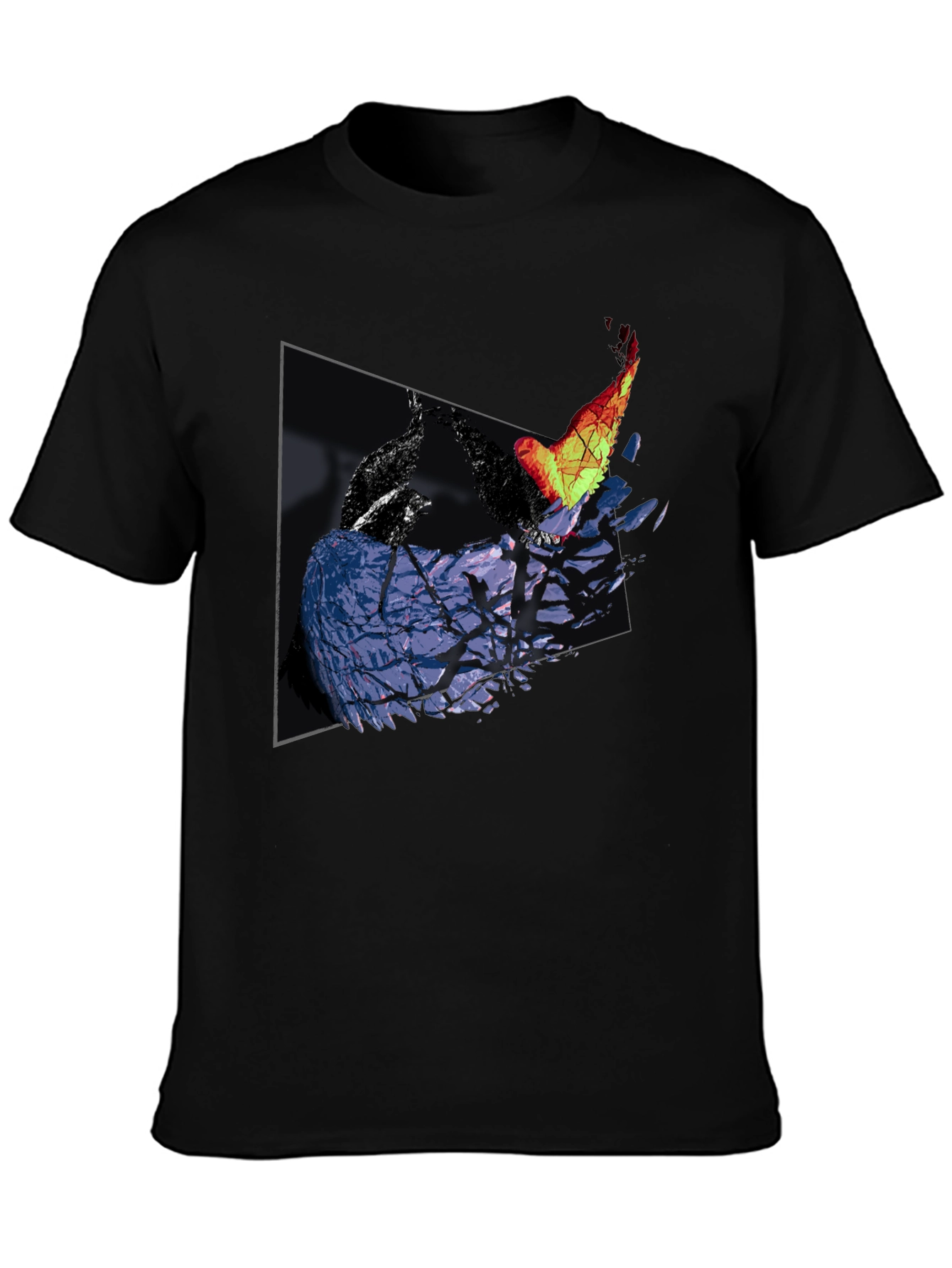 Abstract Bird Graphic Print Tee
