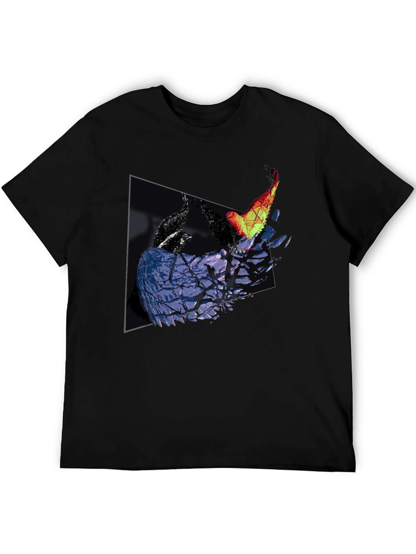 Abstract Bird Graphic Print Tee