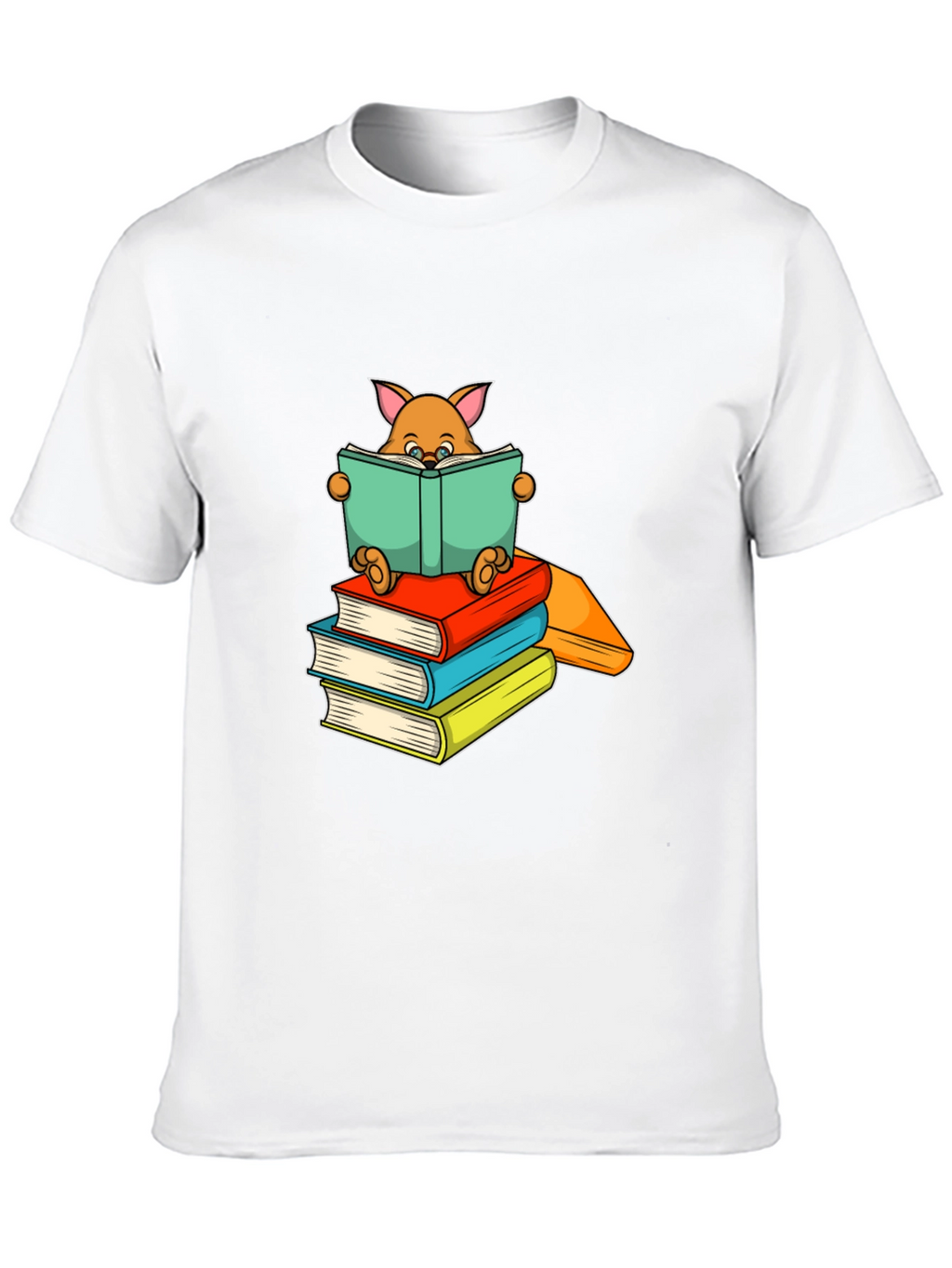 Bookworm Cat T-Shirt - Black