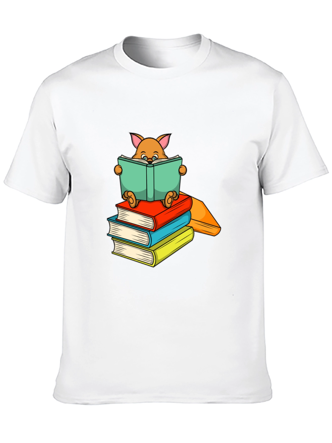 Bookworm Cat T-Shirt - Black