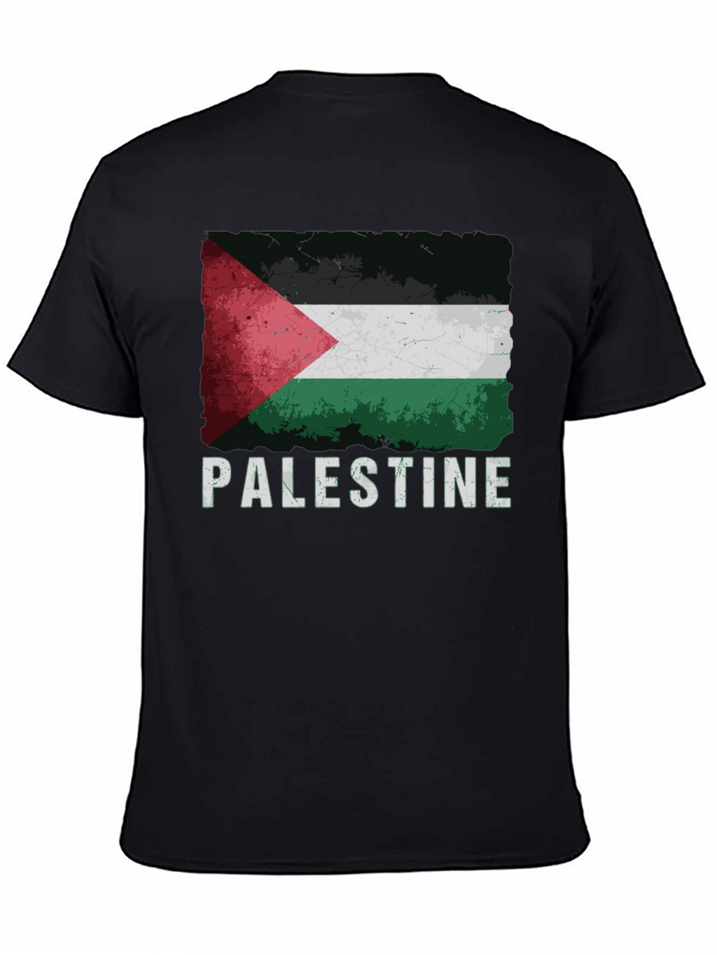 Palestine Flag Graphic Tee - Distressed Style